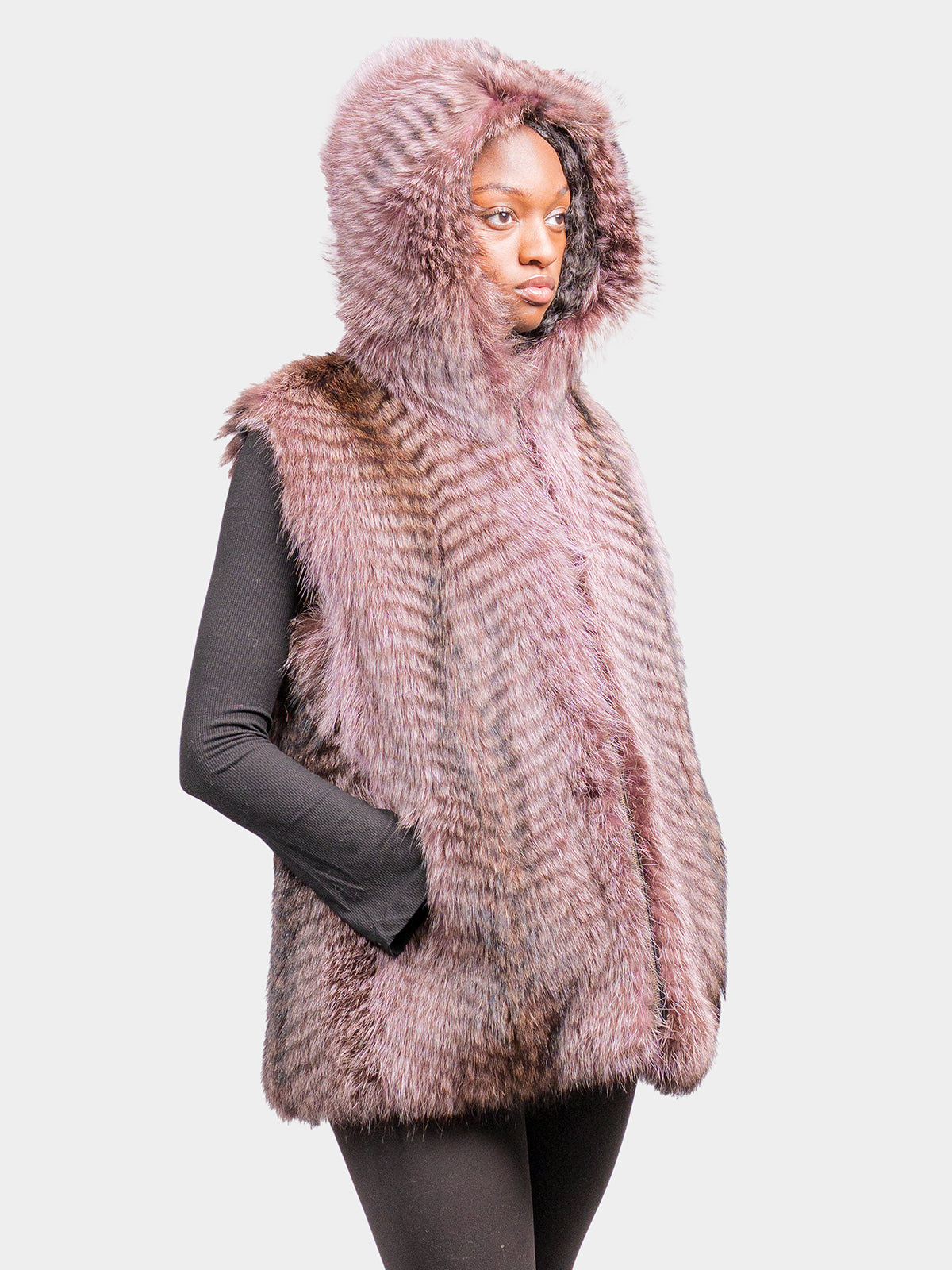 Women's Natural Raccoon Vest