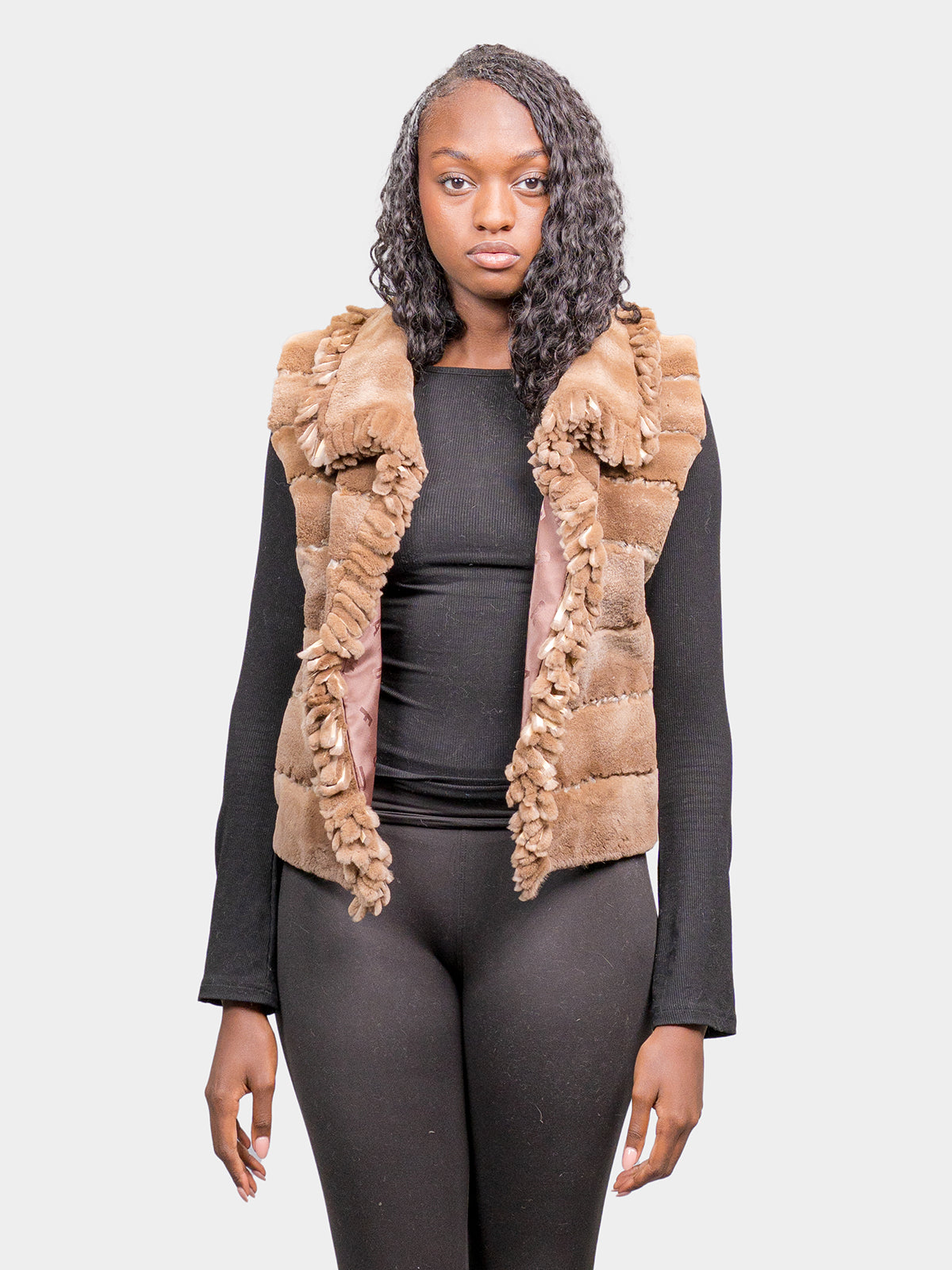 Women's Demi Buff Plucked Natural Mink Vest