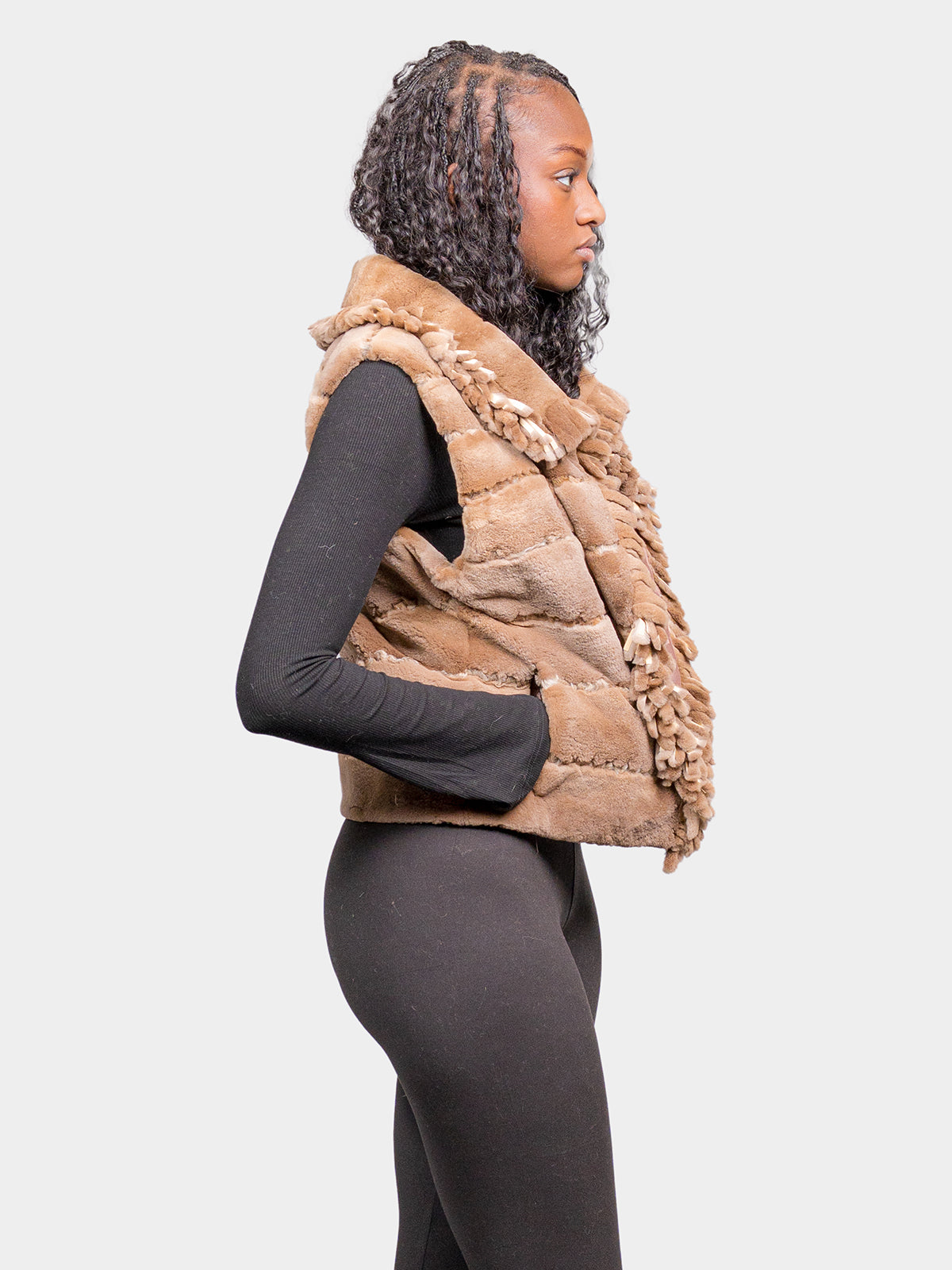 Women's Demi Buff Plucked Natural Mink Vest