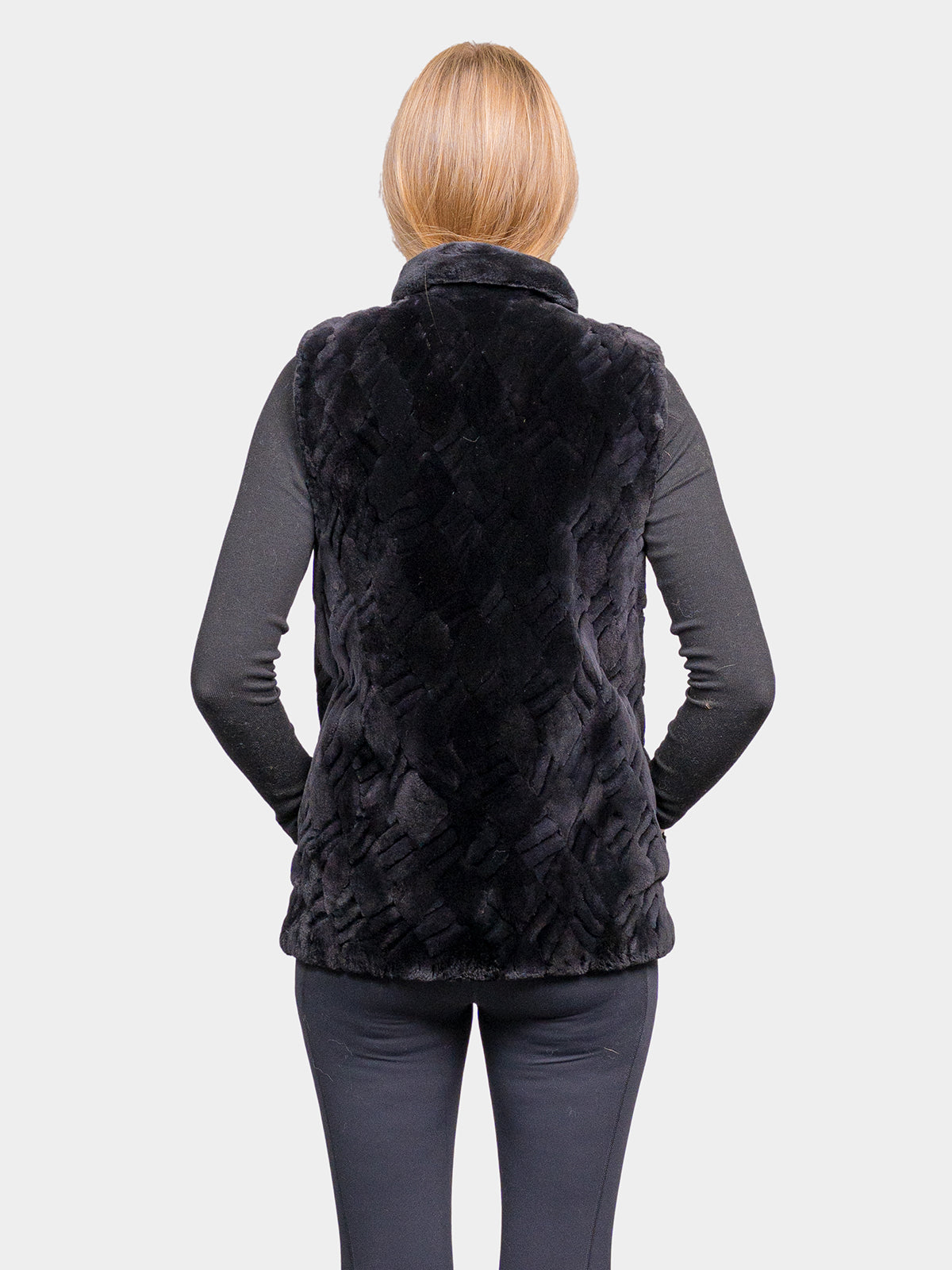 Women's Onyx Sculptured Sheared Beaver Vest