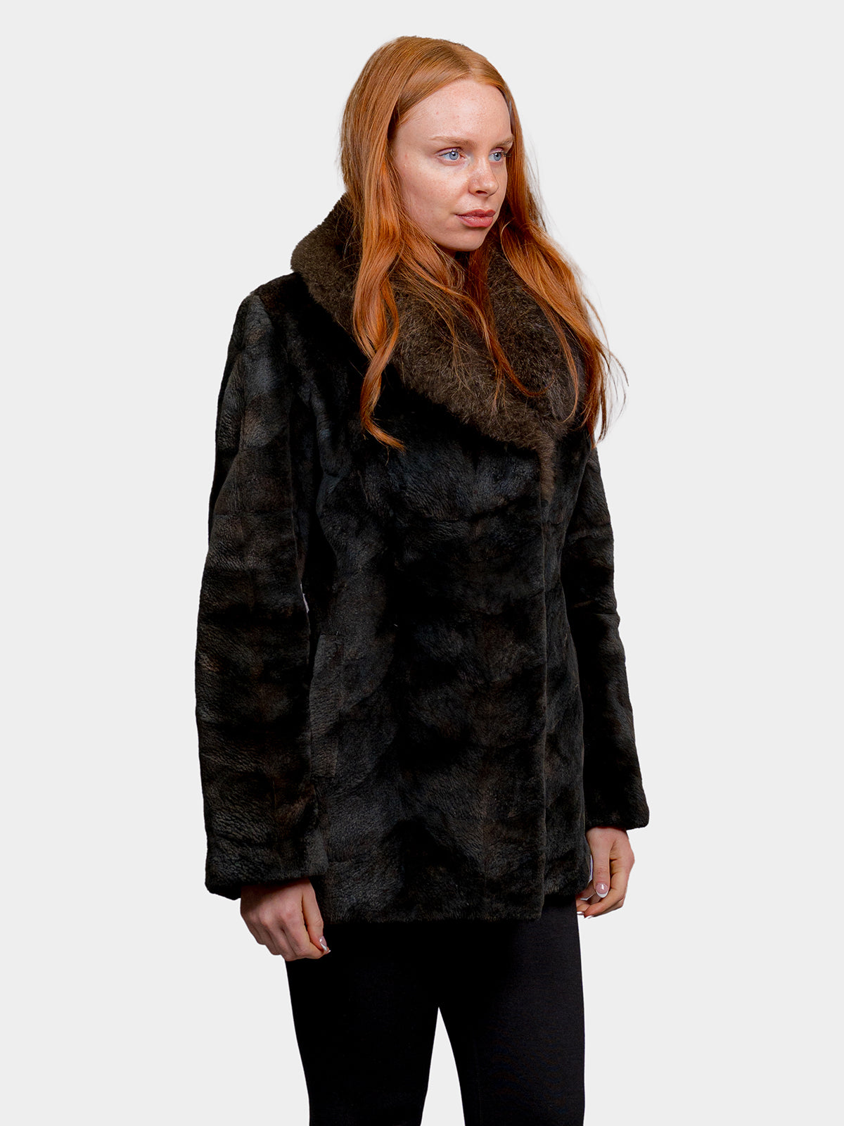 Women's Black Sheared Beaver Stroller