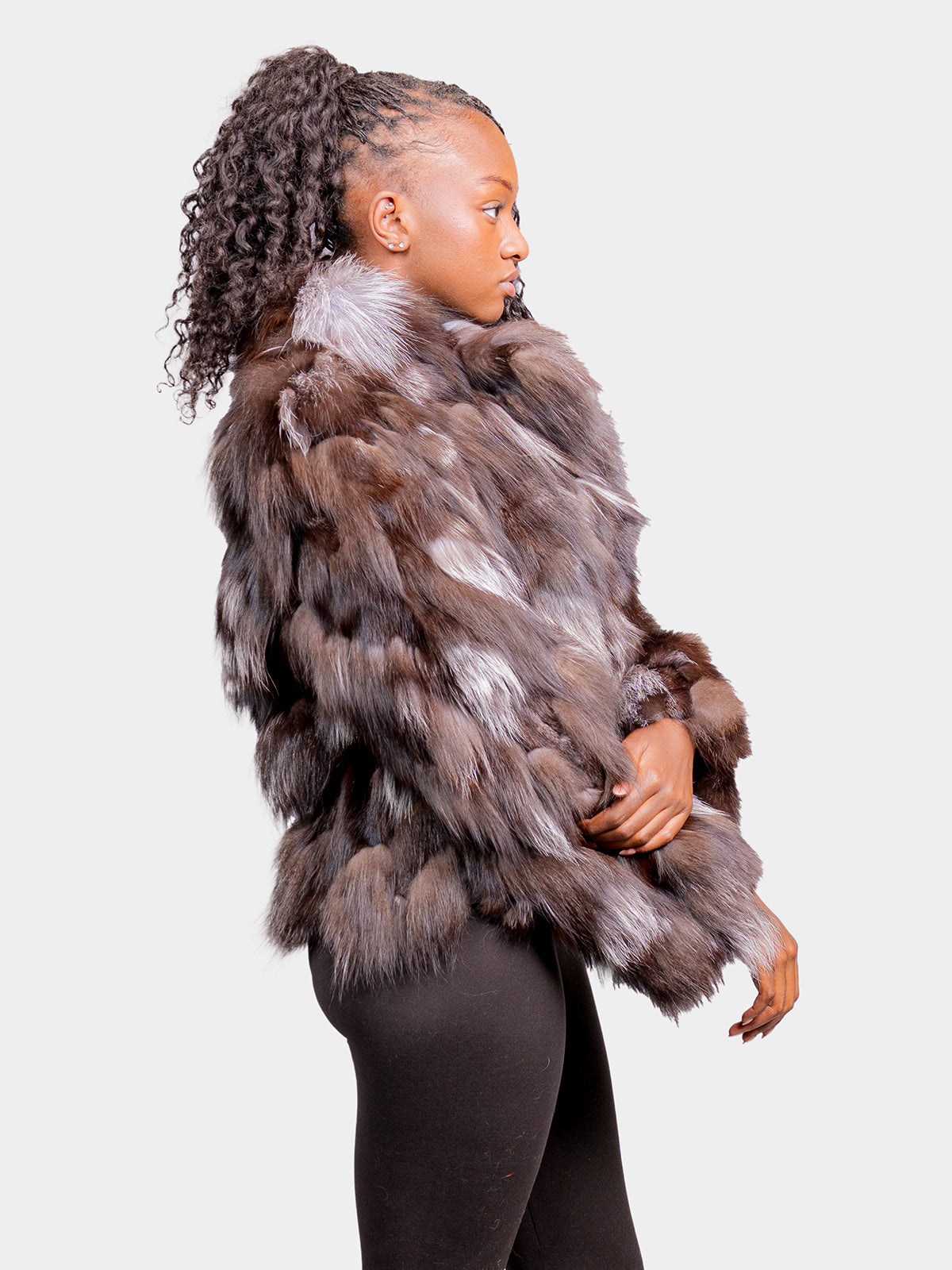 Women's Army Green Semi Sheared Mink Stroller