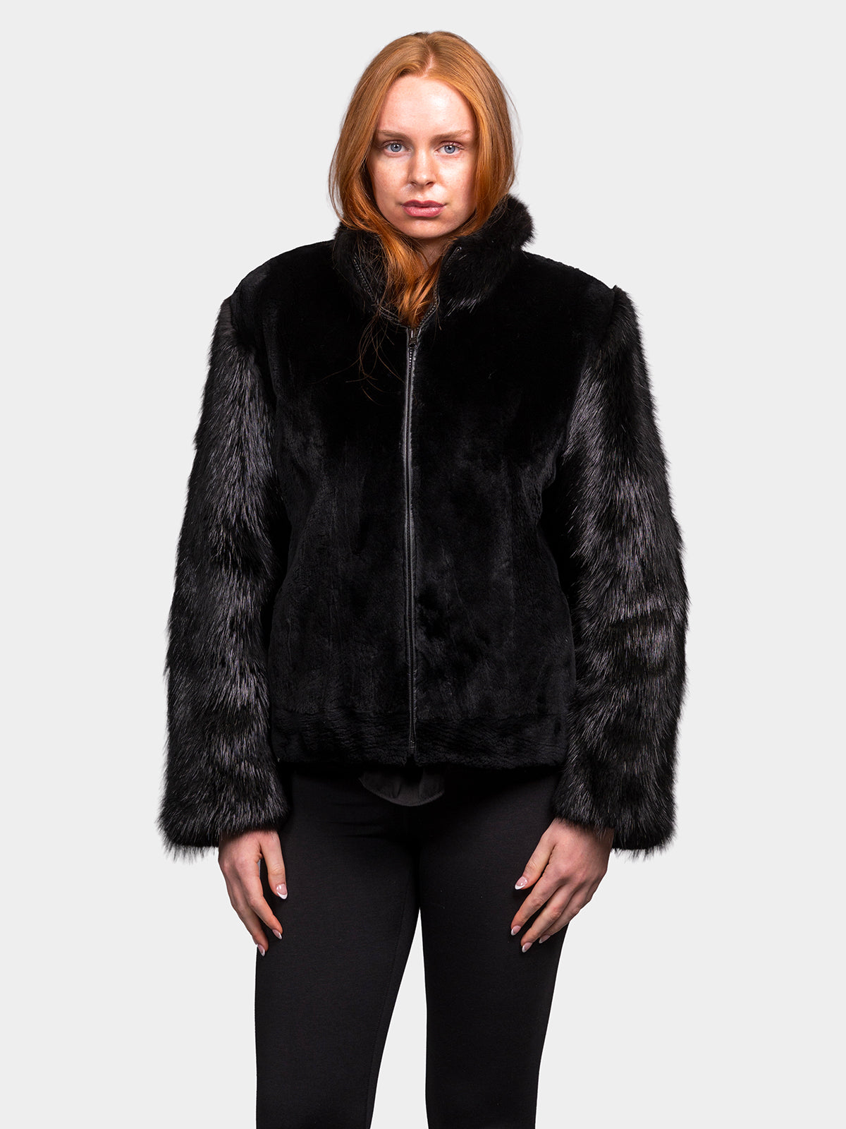 Women's Black Sheared Beaver Jacket