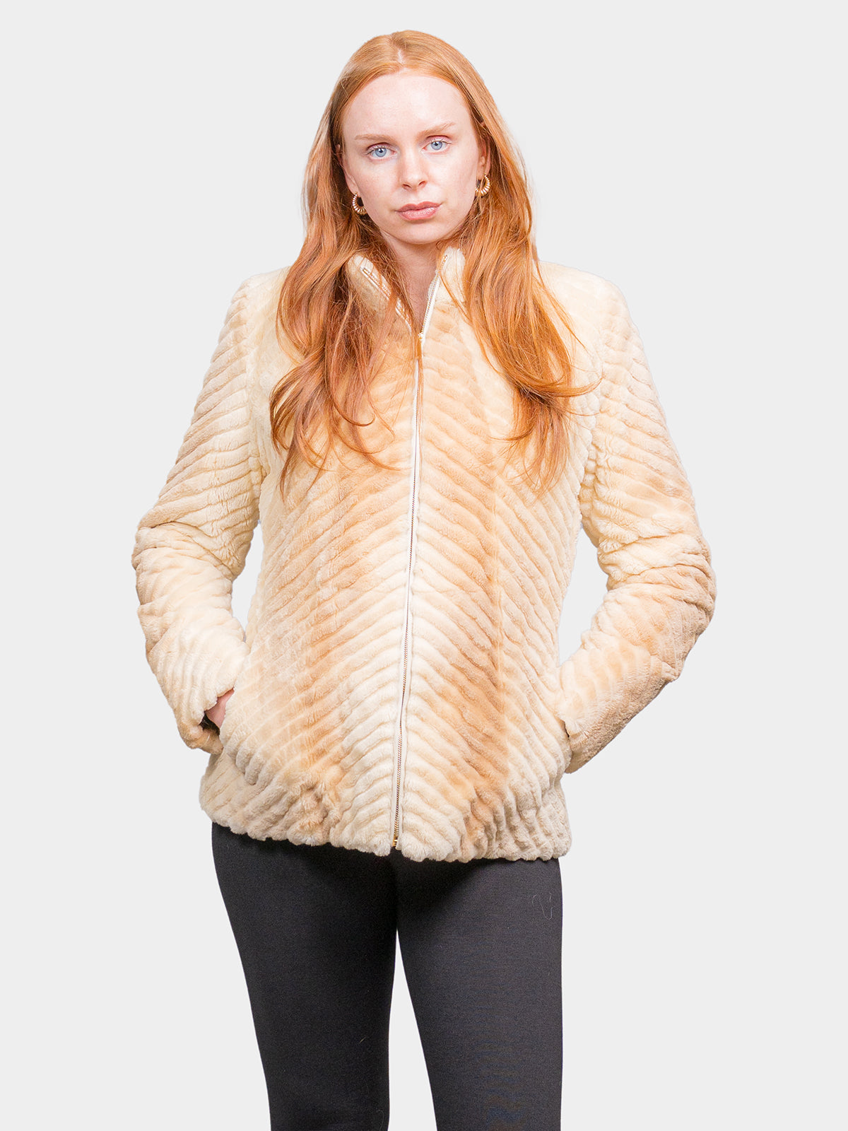 Women's Cream Sheared Beaver Jacket