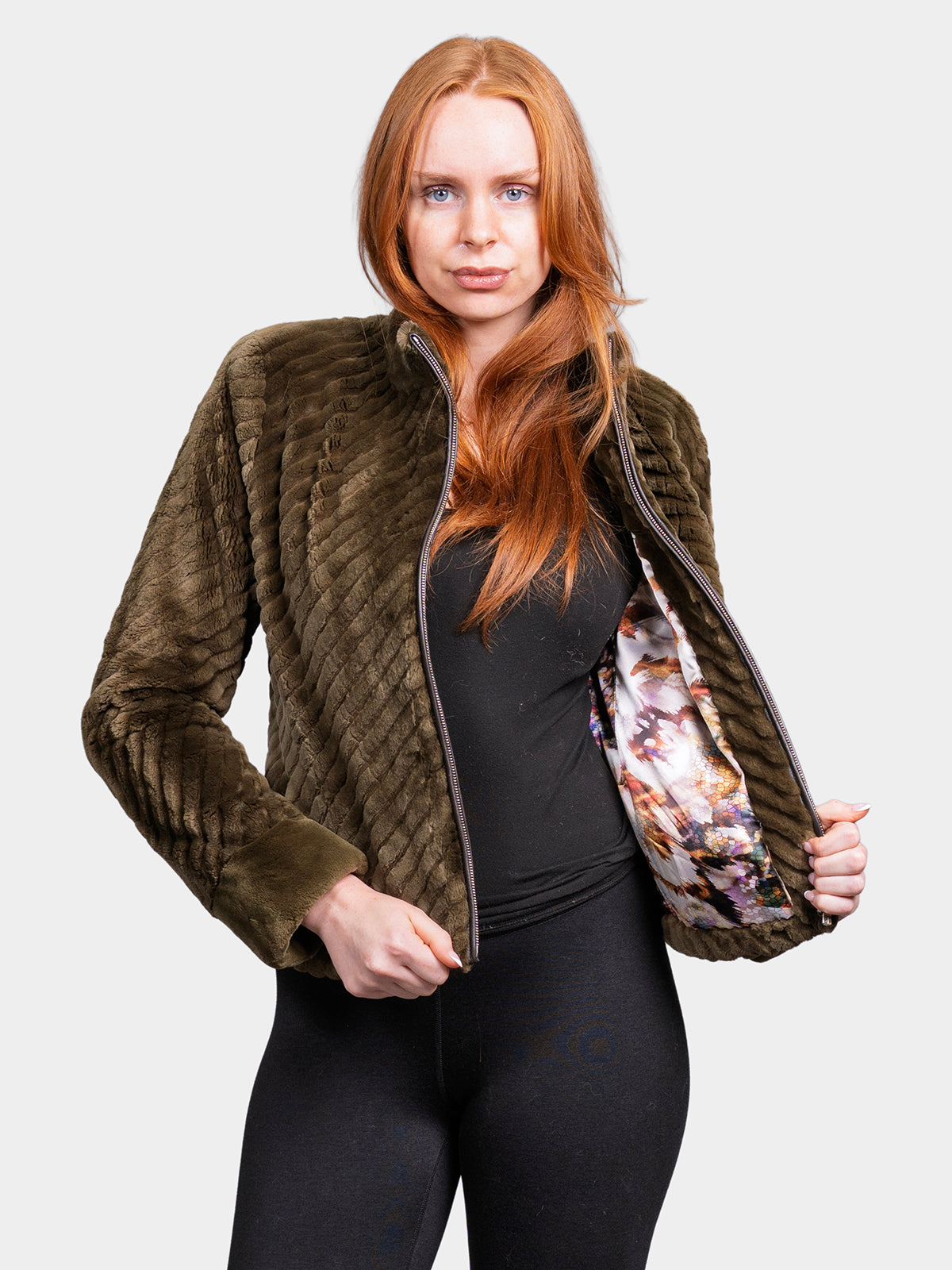 Women's Loden Sheared Beaver Jacket