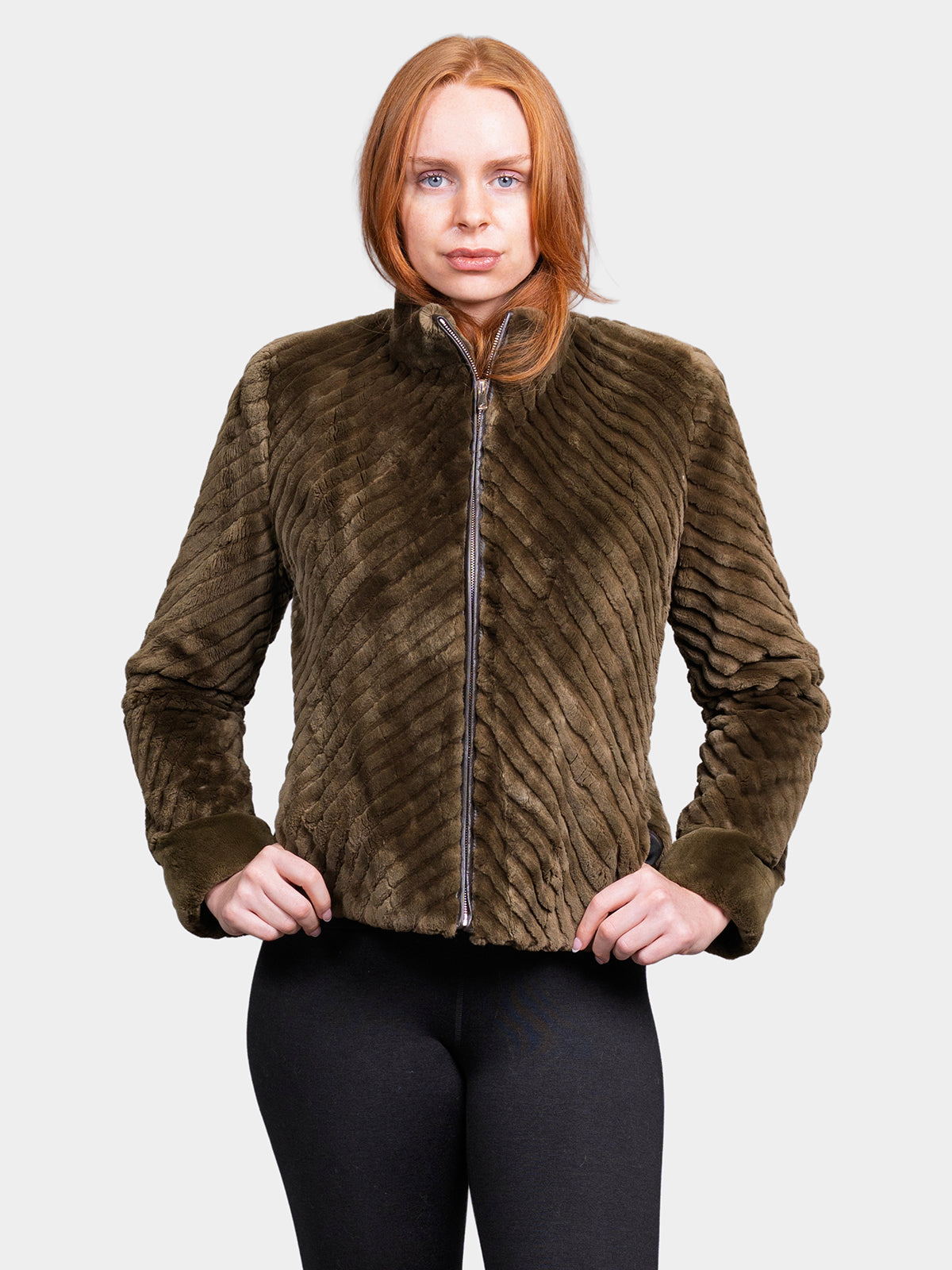 Women's Loden Sheared Beaver Jacket