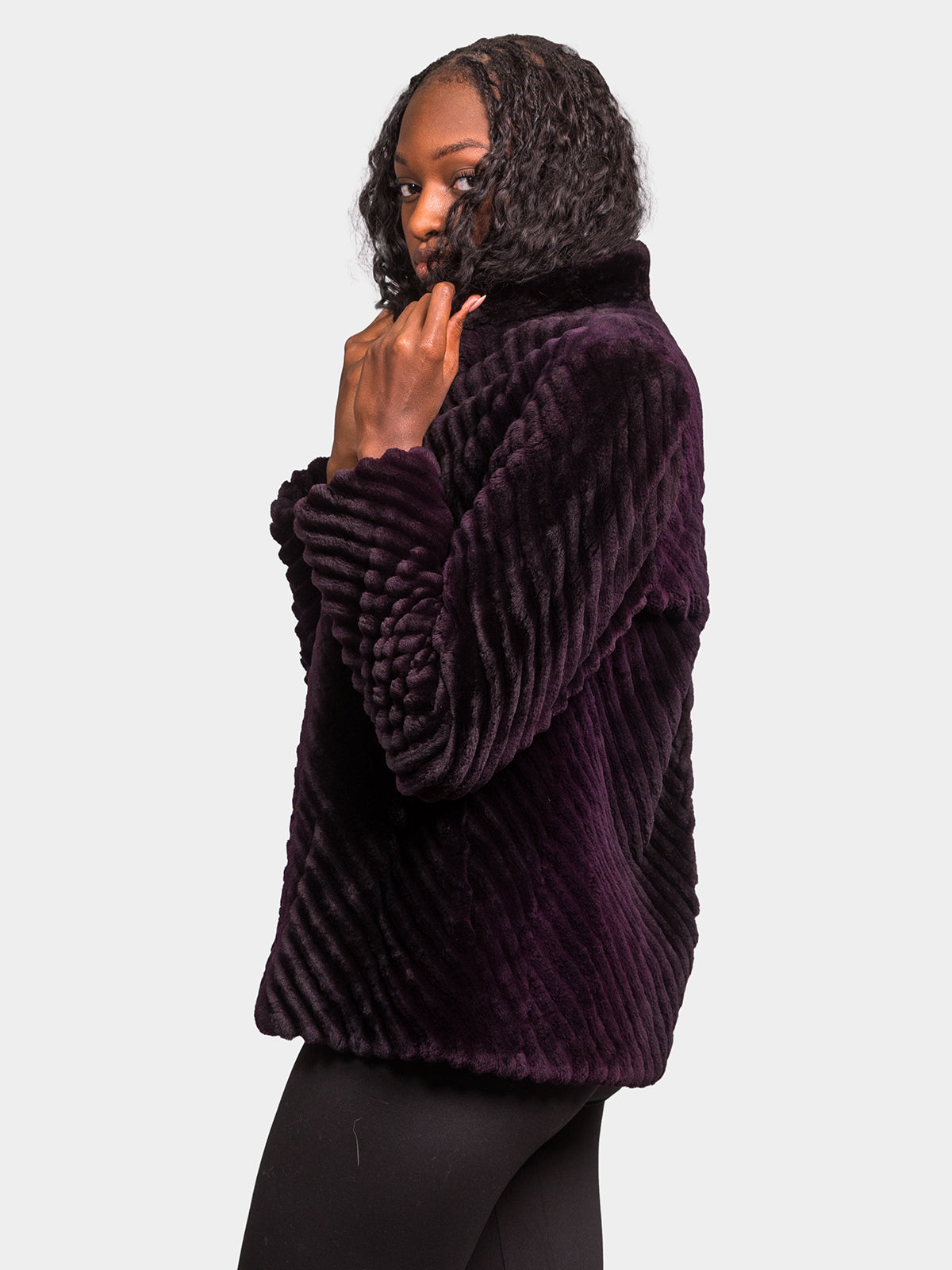 Women's Amethyst Grooved Sheared Beaver Jacket