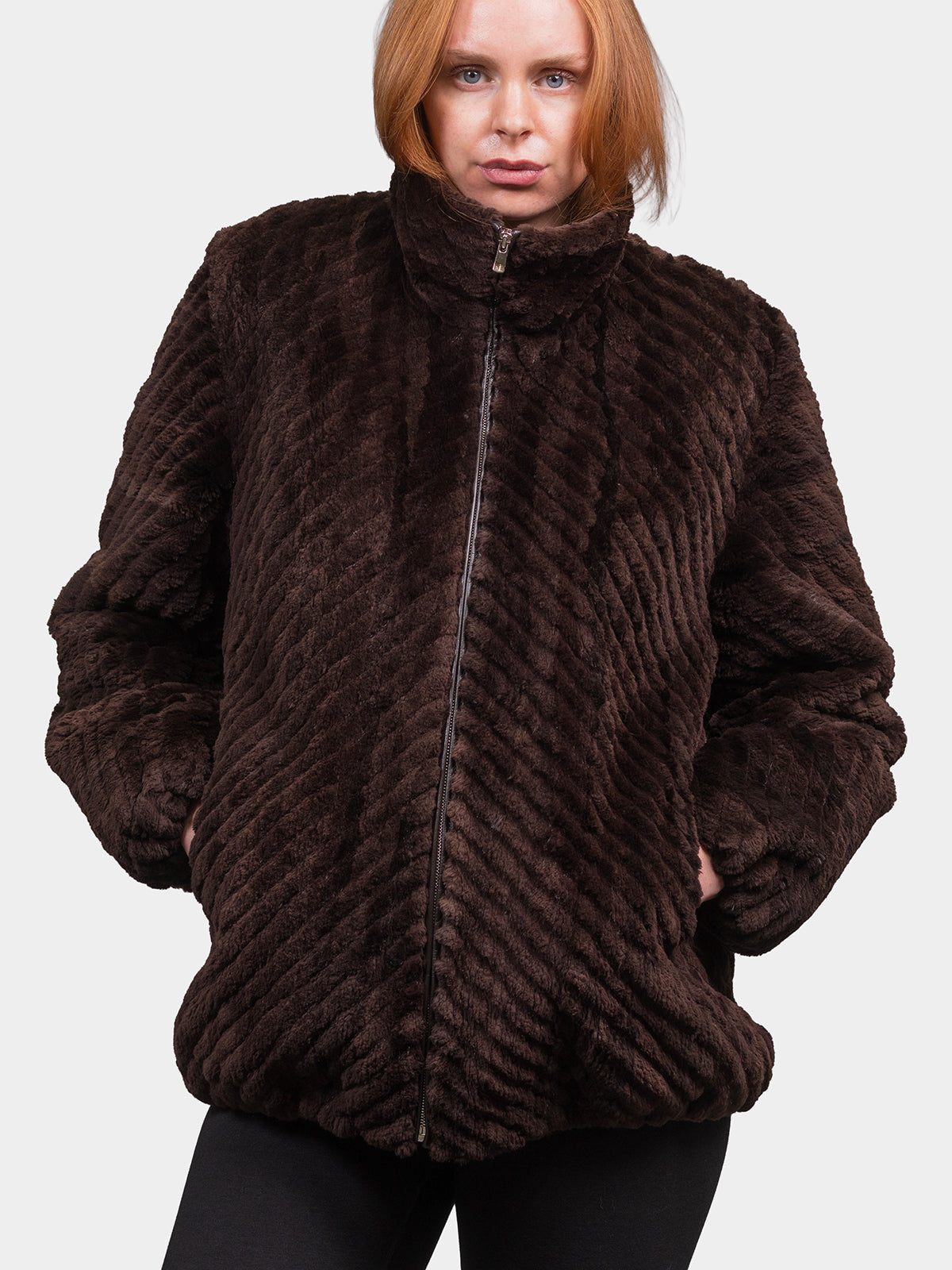 Women's Matara Grooved Sheared Beaver Sections Bomber