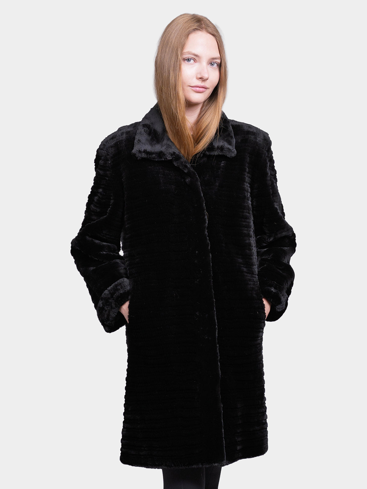 Women's Black Sheared Beaver Stroller