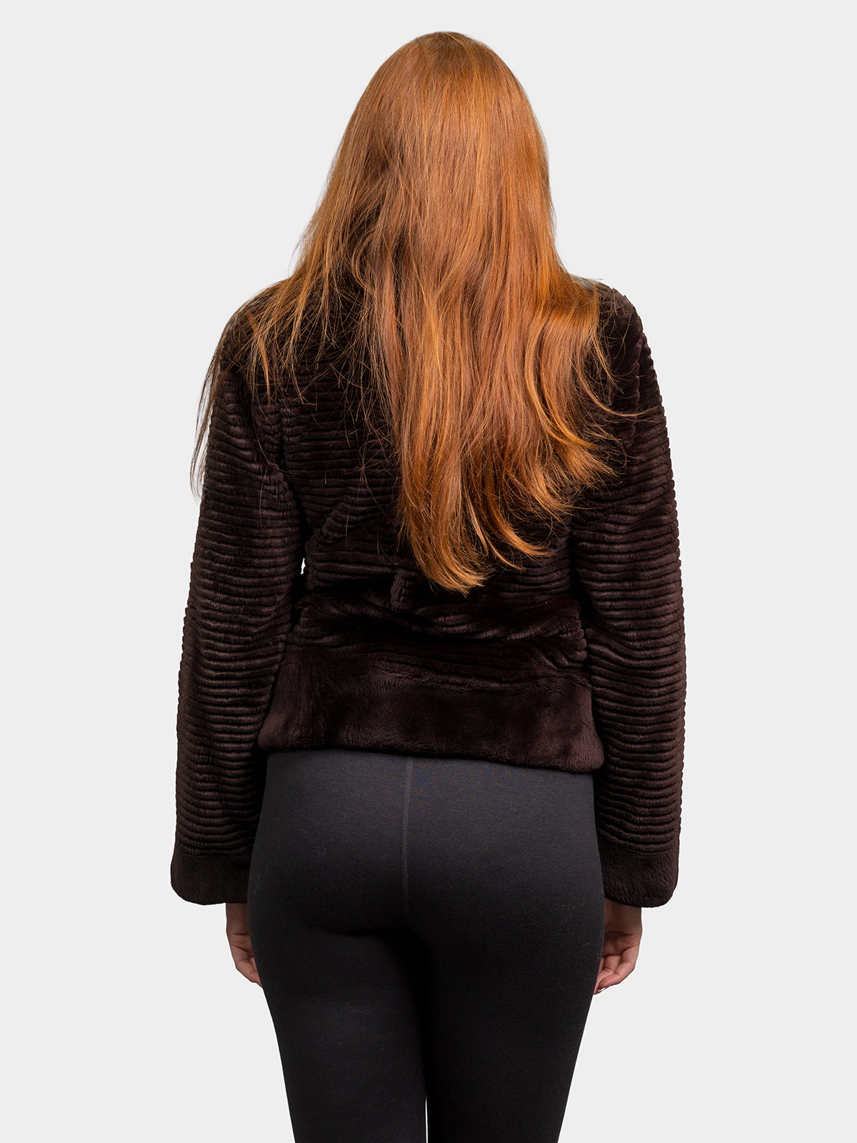 Women's Brown Carved Sheared Beaver Jacket