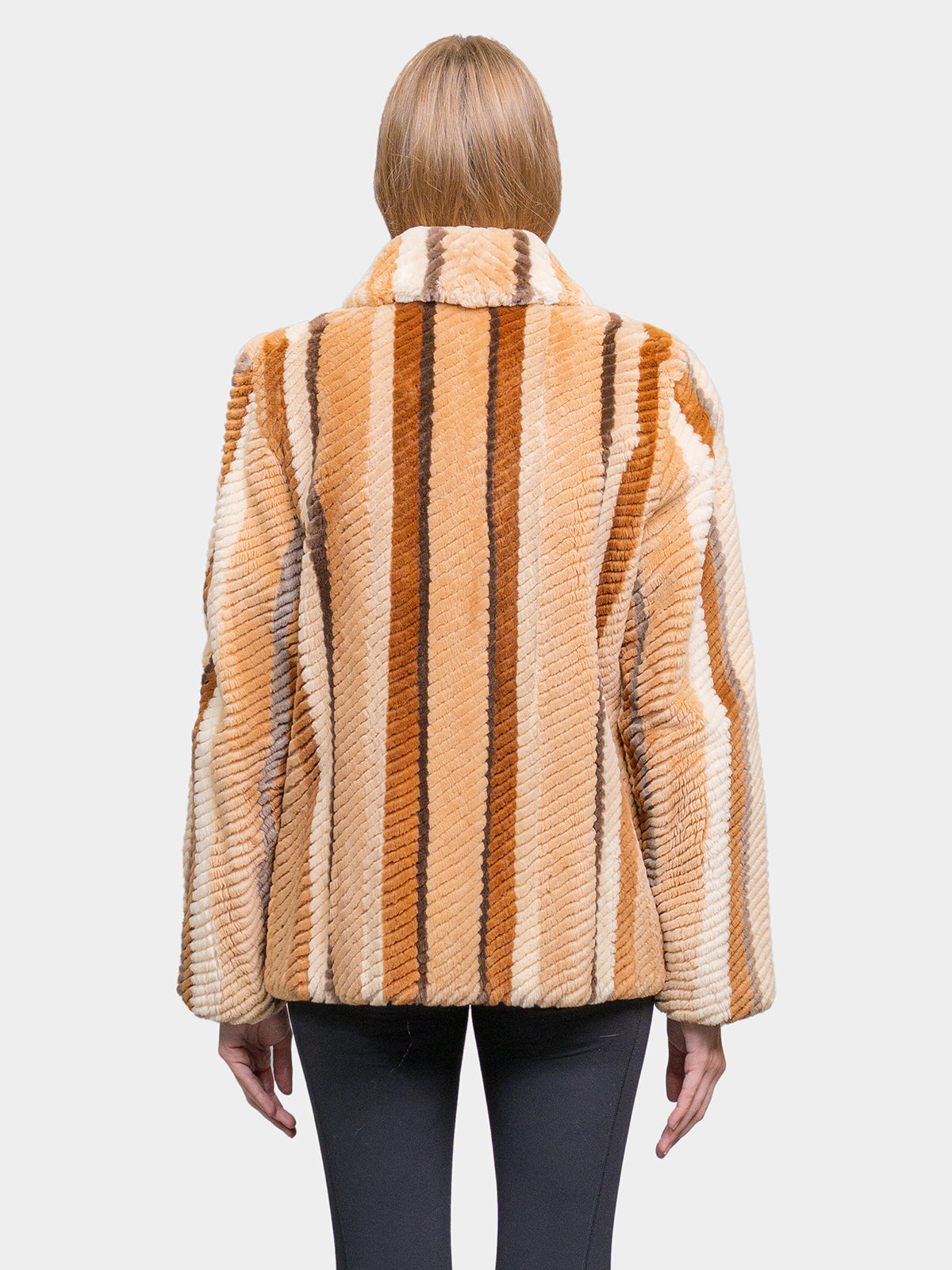 Women's Striped Antique Sheared Beaver Jacket
