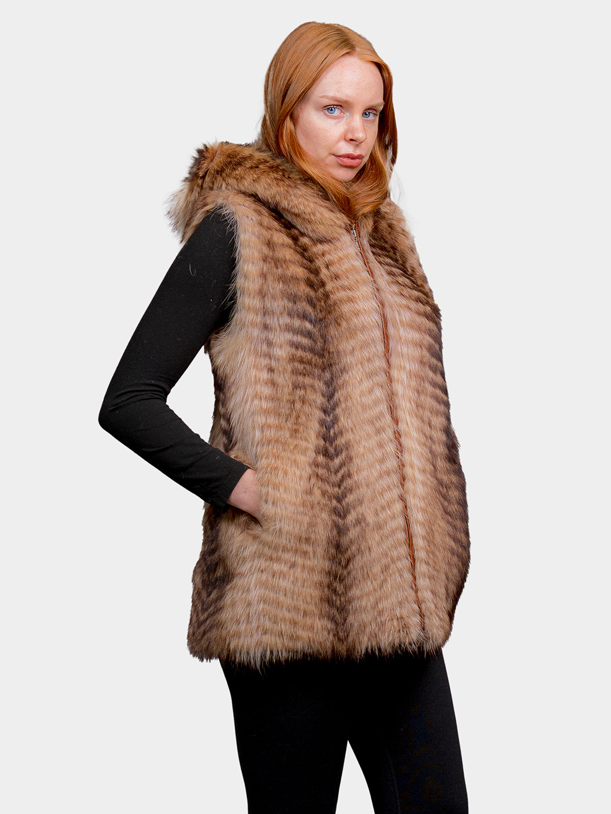 Women's Crystal Raccoon Vest