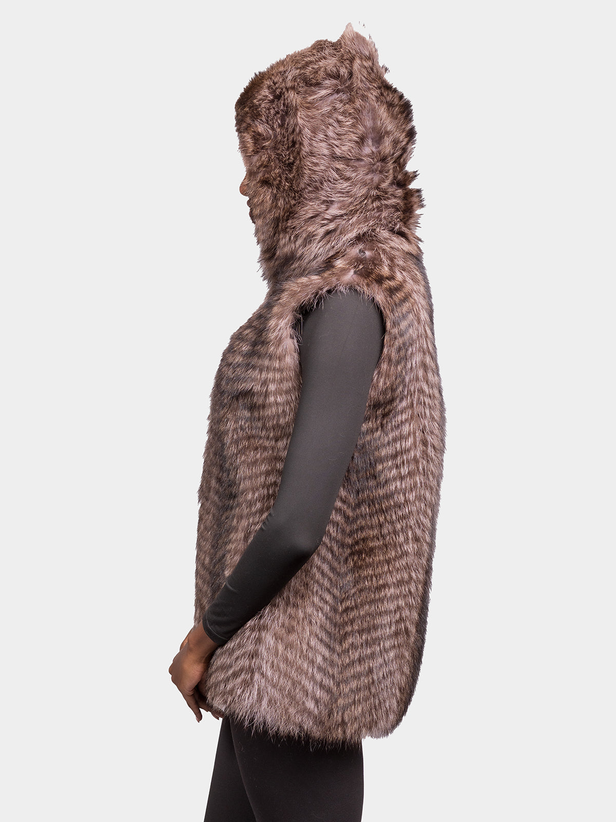 Women's Natural Raccoon Vest