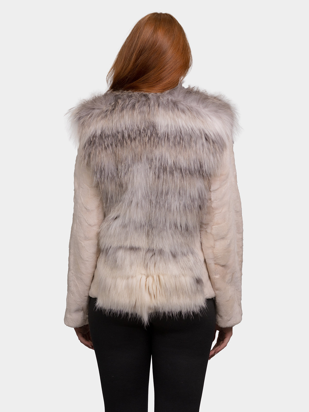 Women's Pearl Sculptured Mink Sections Jacket