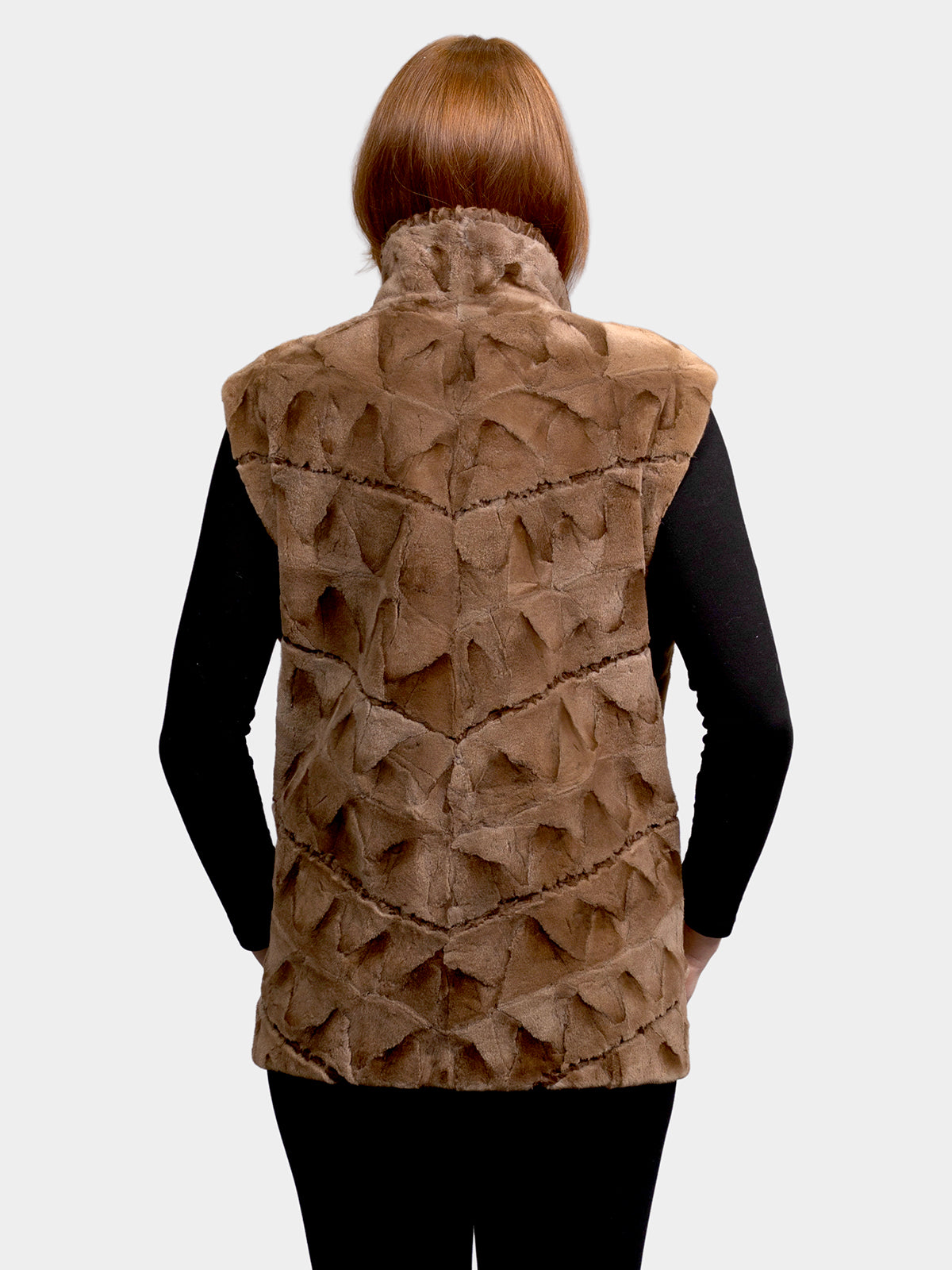 Women's Demi Buff Sculptured Sheared Mink Vest