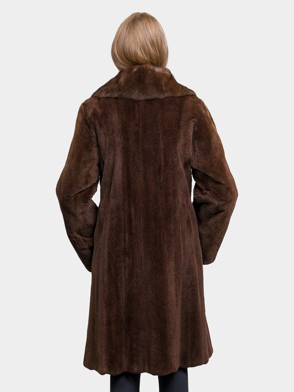 Women's Brown Plucked Mink Stroller