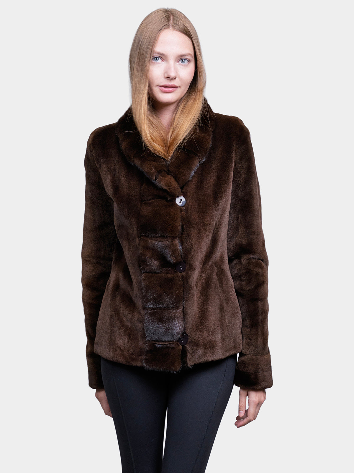 Women's Chestnut Sheared Mink Jacket