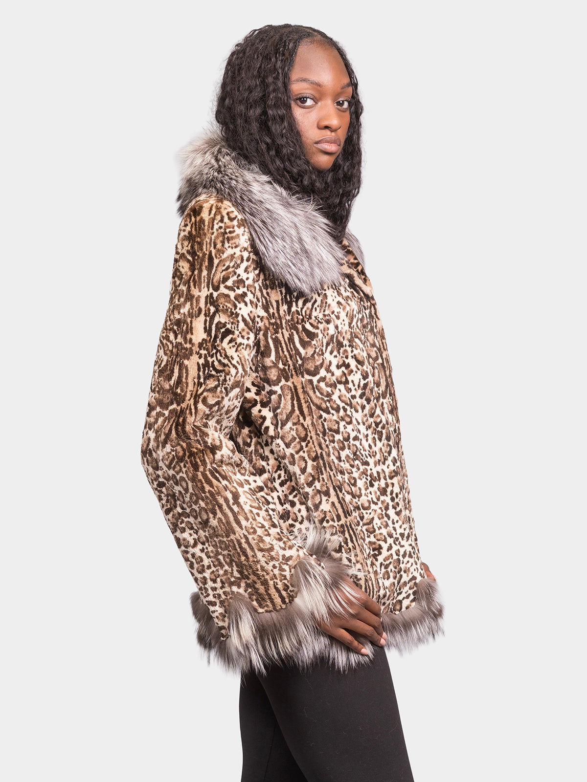 Women's Animal Printed Beaver Jacket
