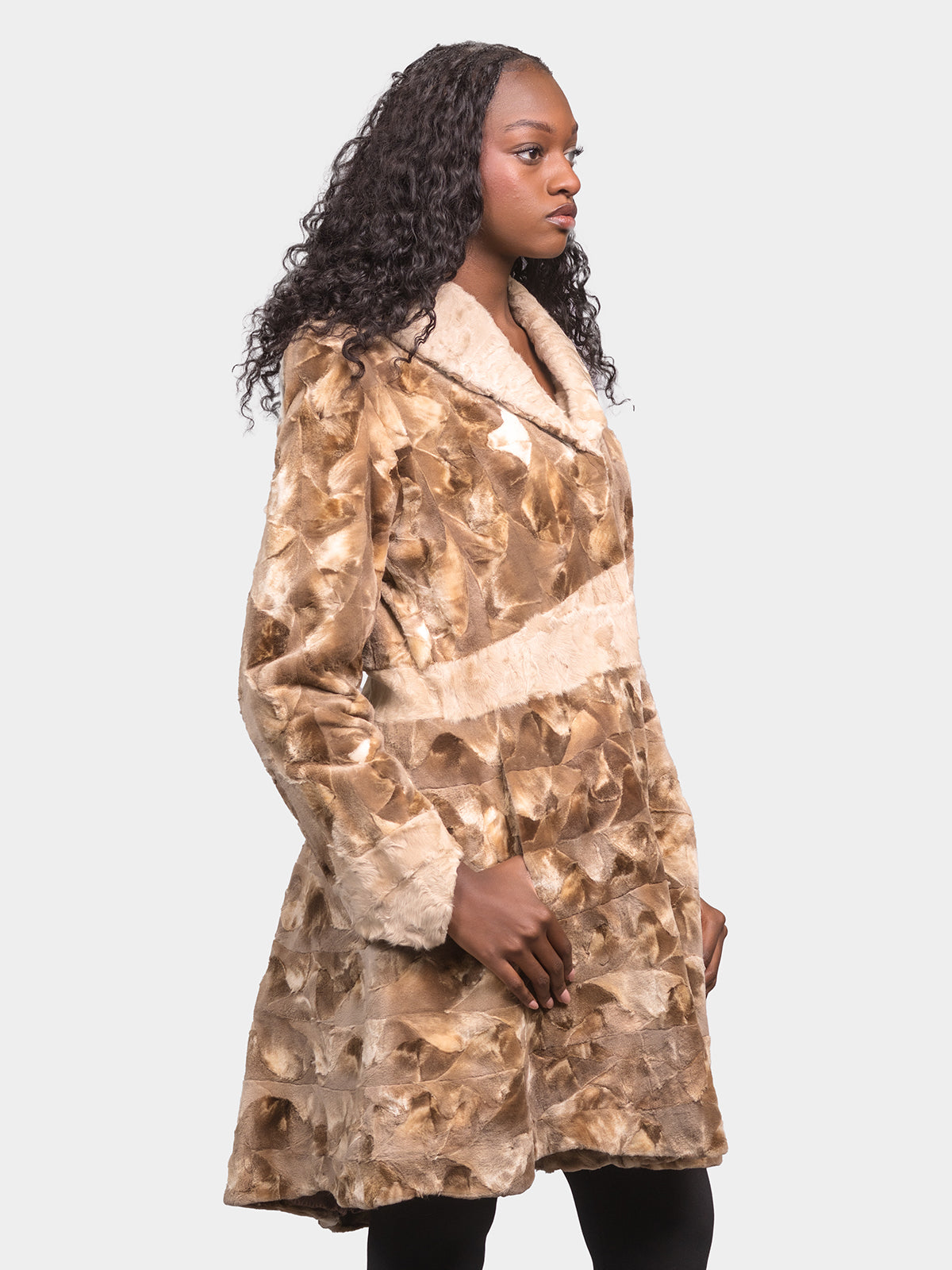 Women's Golden Sculptured Mink Stroller