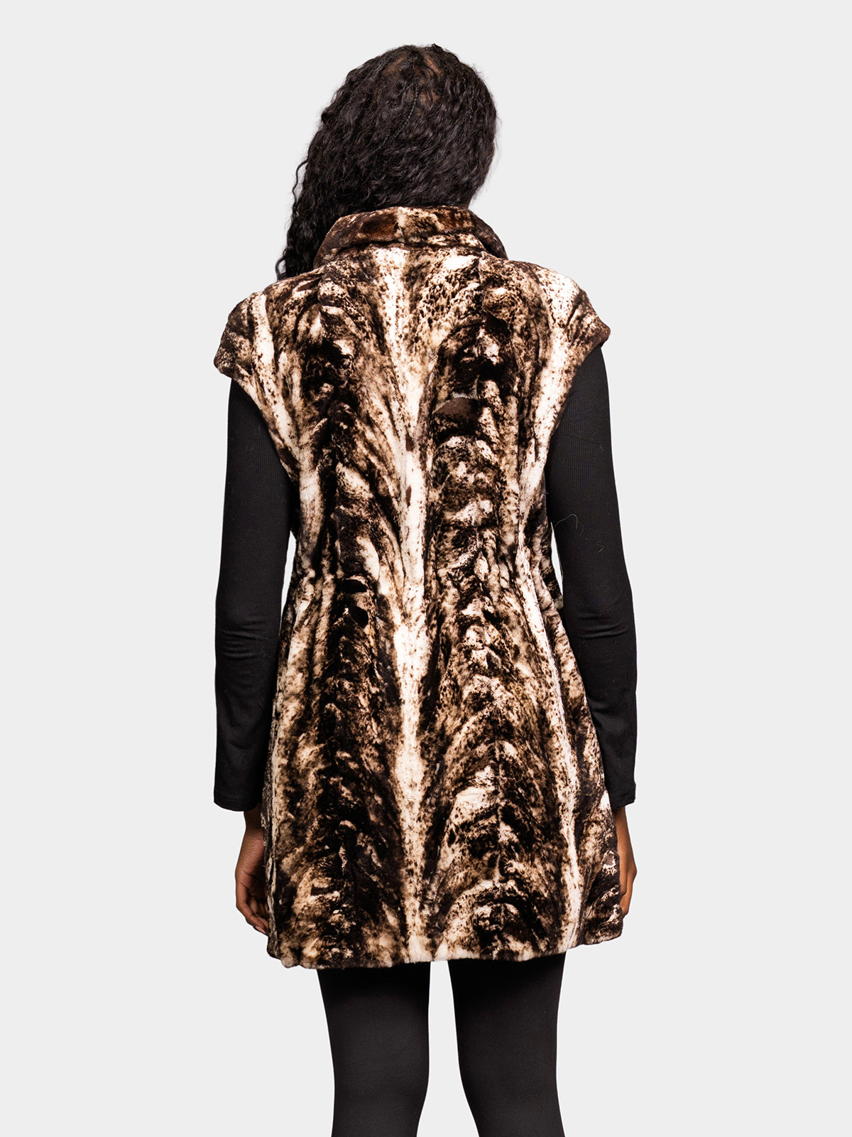 Women's Static Granita Sculptured Sheared Mink Vest