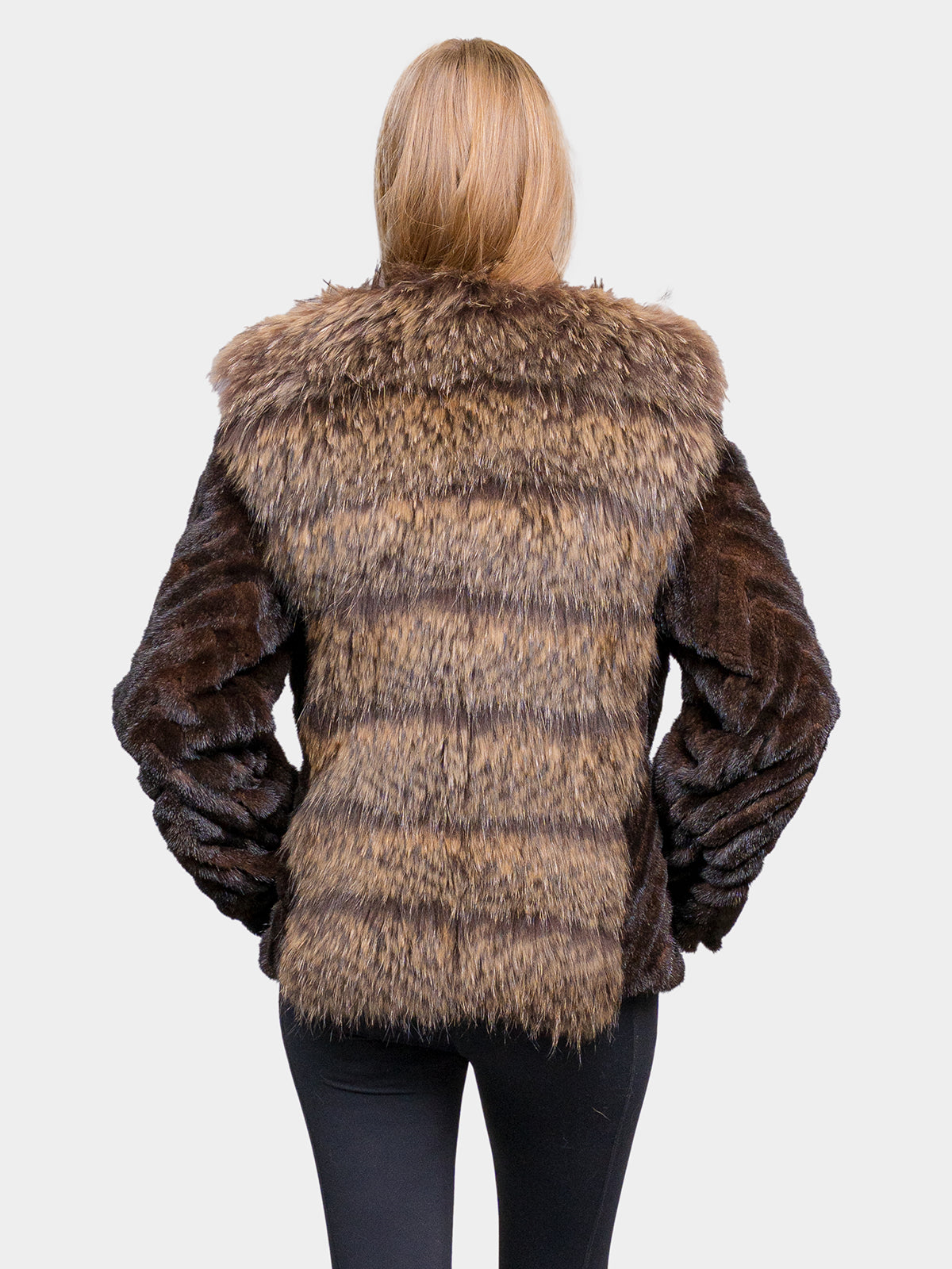 Women's Demi Buff Chevron Mink Jacket