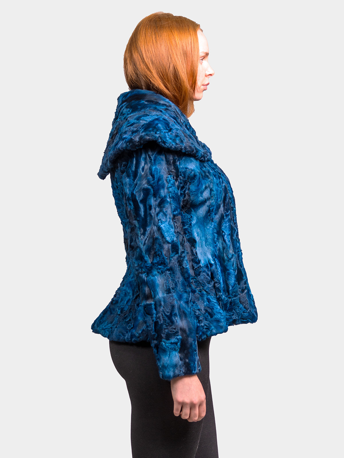 Women's Electric Blue Perisan Lamb Jacket