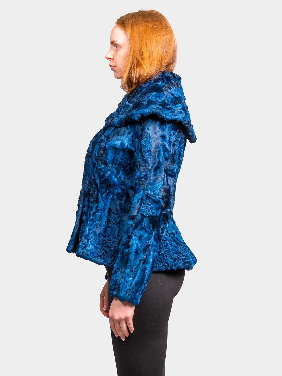 Women's Electric Blue Perisan Lamb Jacket