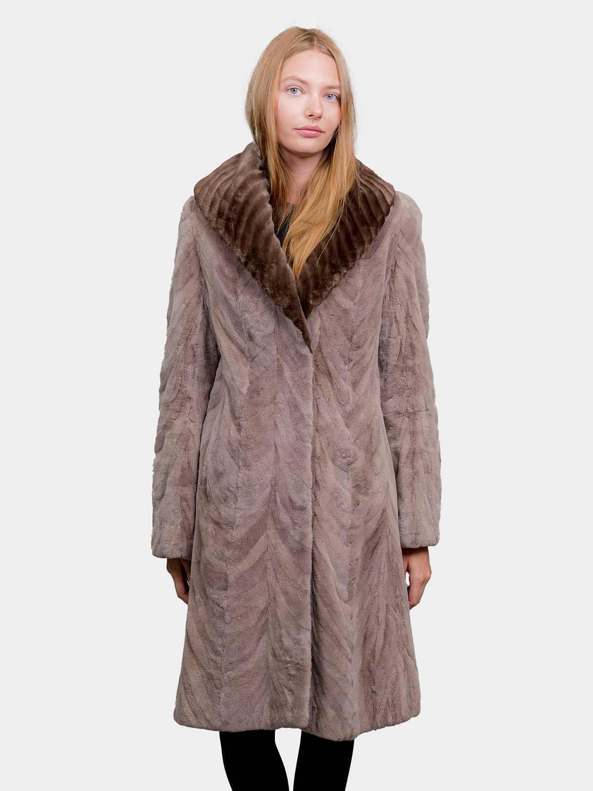 Women's Camel Sculptured Mink Stroller
