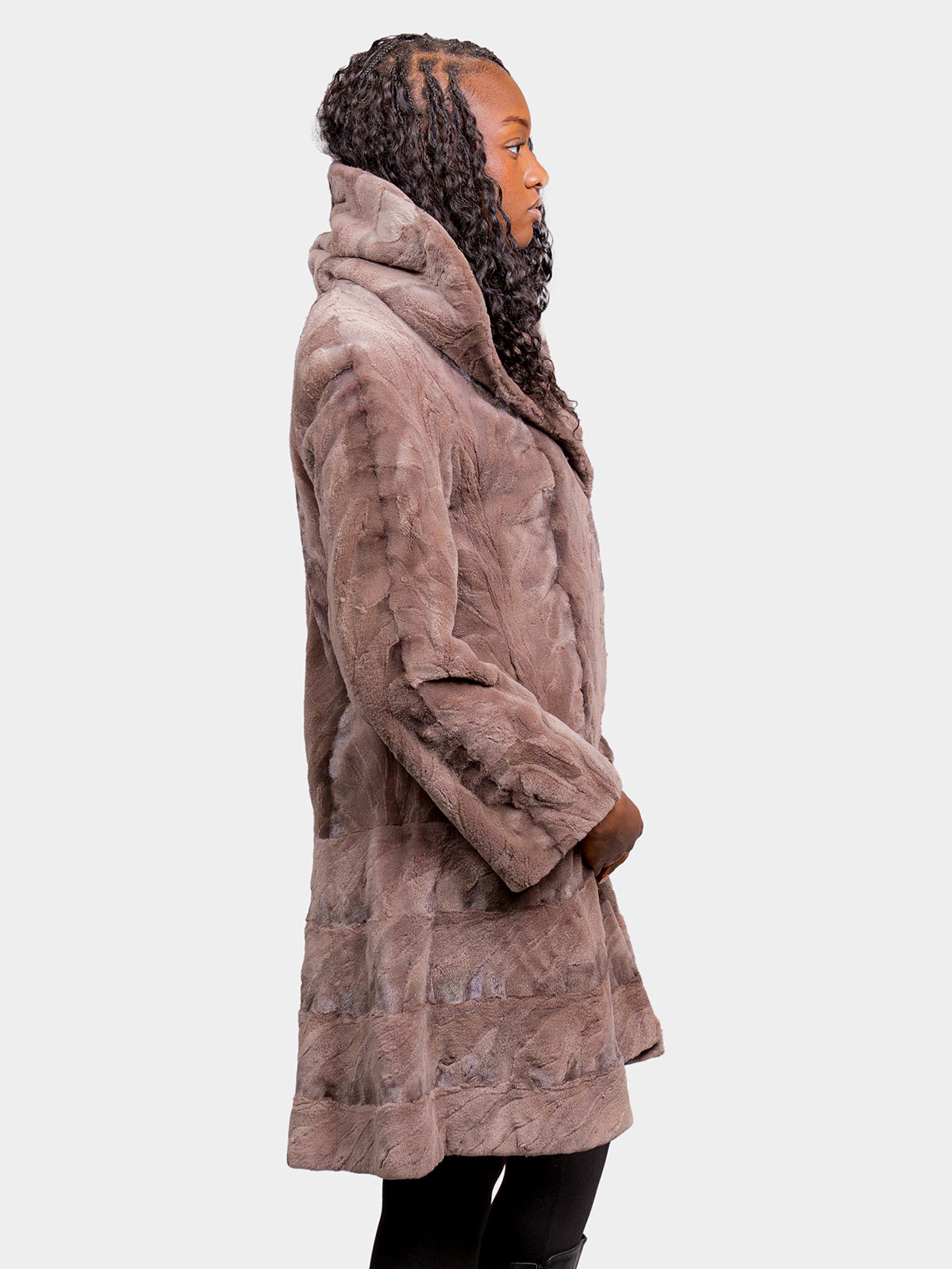 Women's Blush Sculptured Sheared Mink Stroller