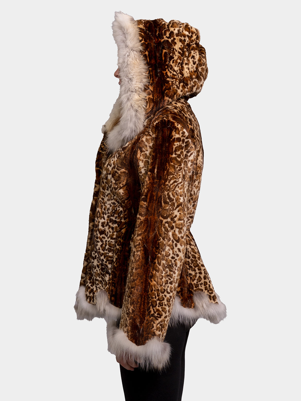 Women's Animal Print Sheared Beaver Jacket