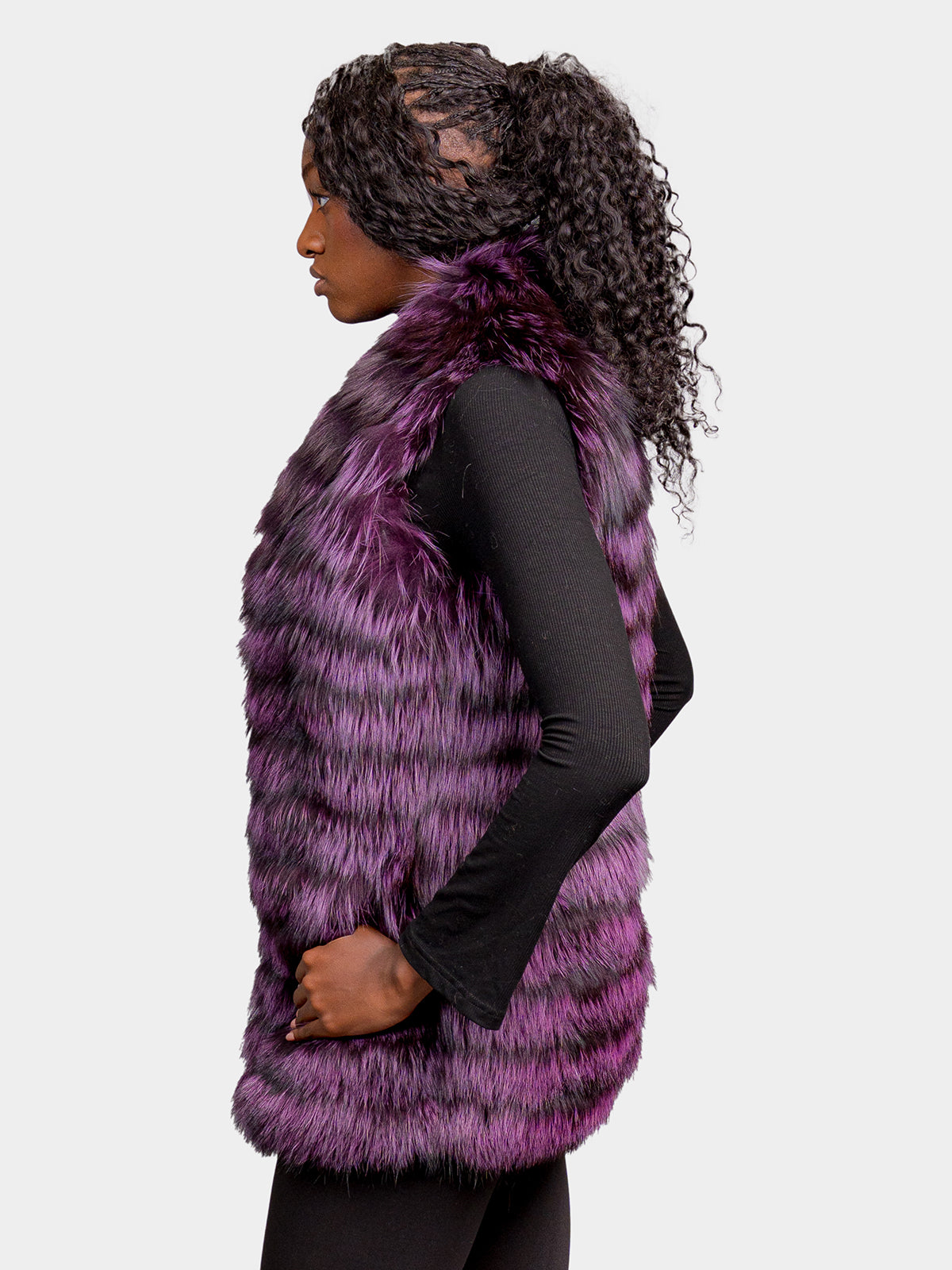 Women's Purple Silver Fox Vest