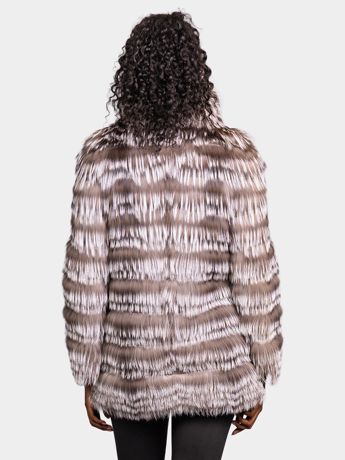 Women's Heather Silver Fox Cashmere Knit Sweater