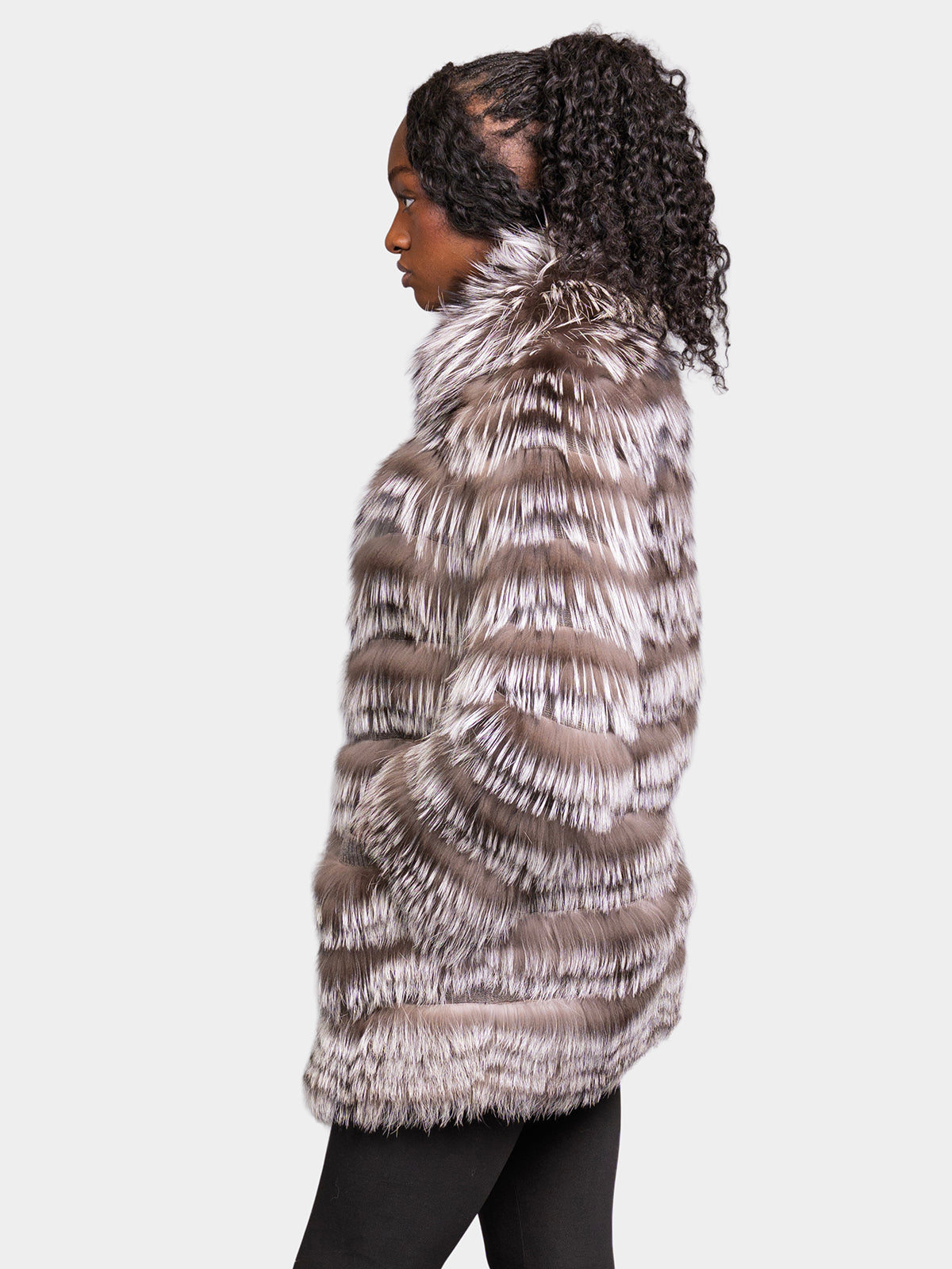 Women's Heather Silver Fox Cashmere Knit Sweater