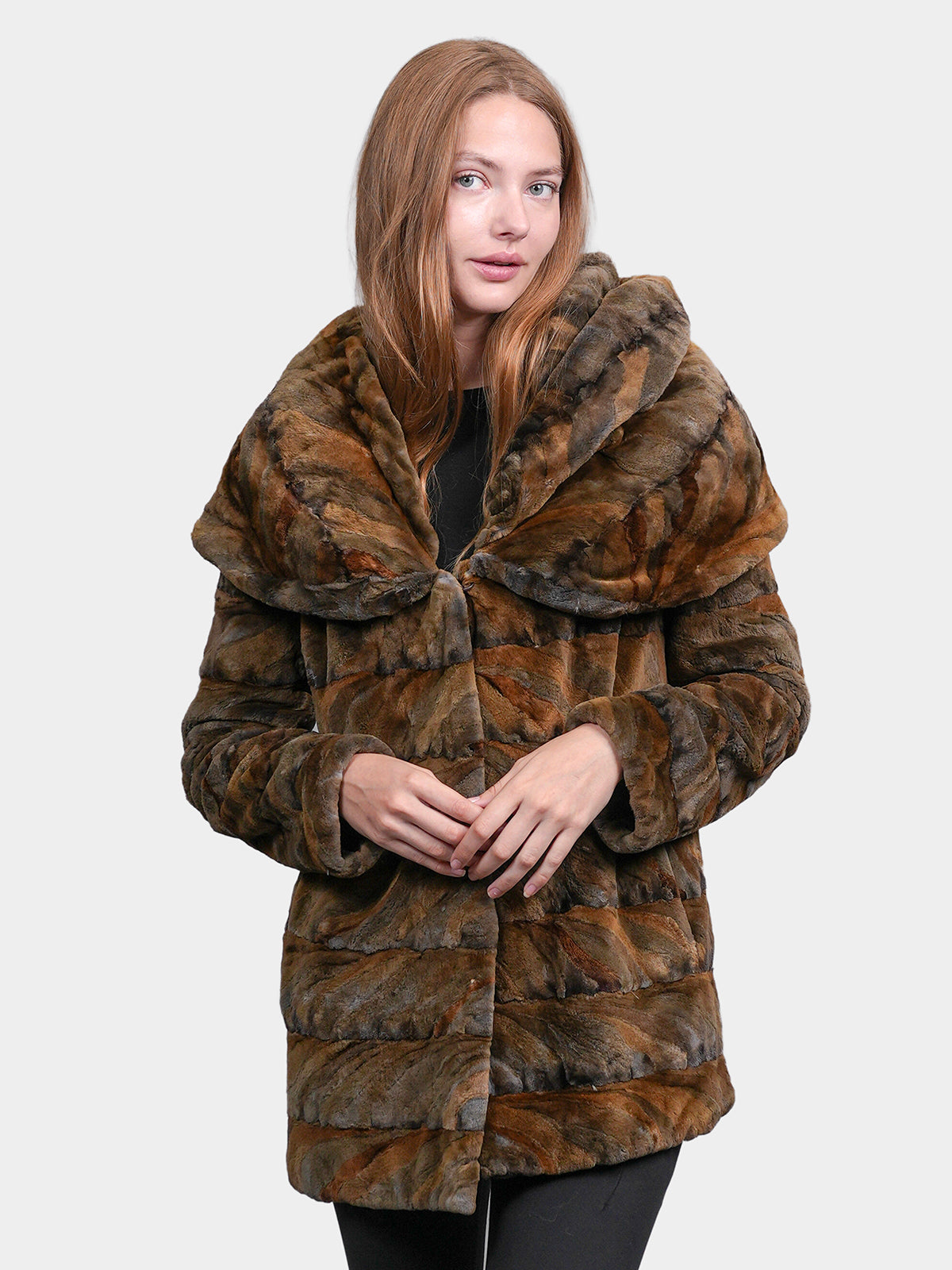 Women's Bronzed Sculptured Mink Jacket