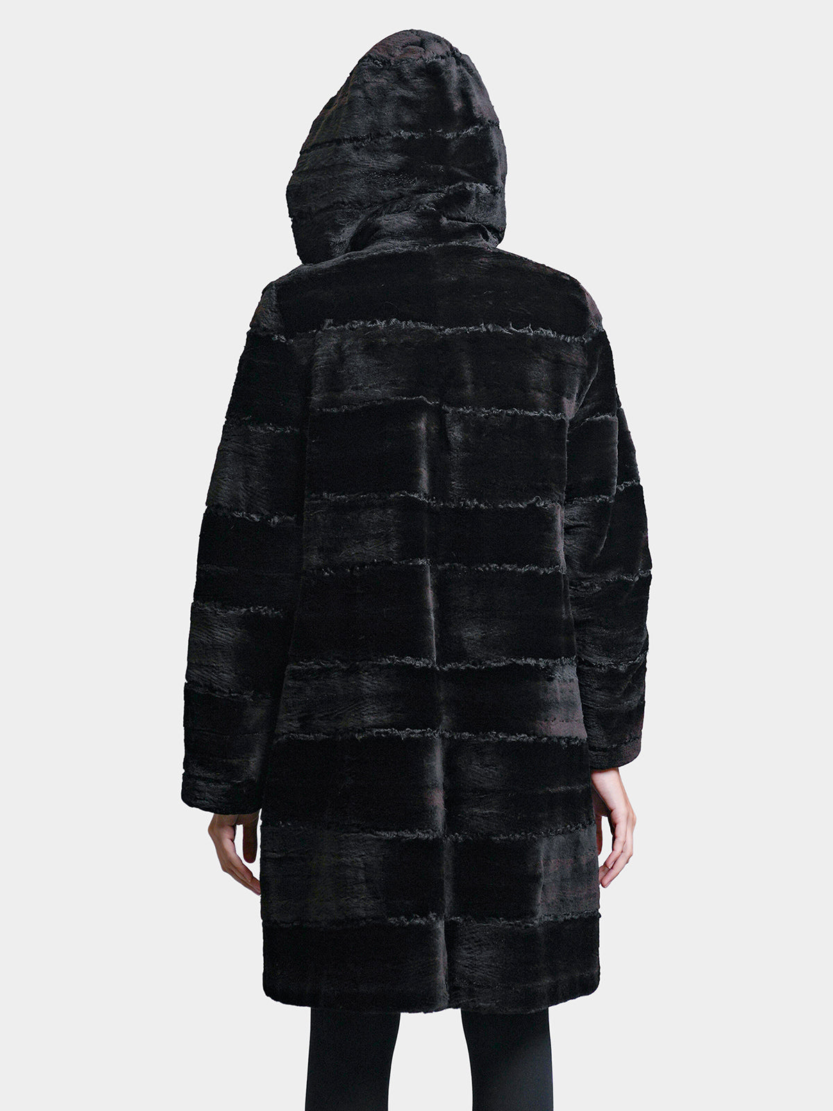 Women's Reversible Black Sheared Mink Parka