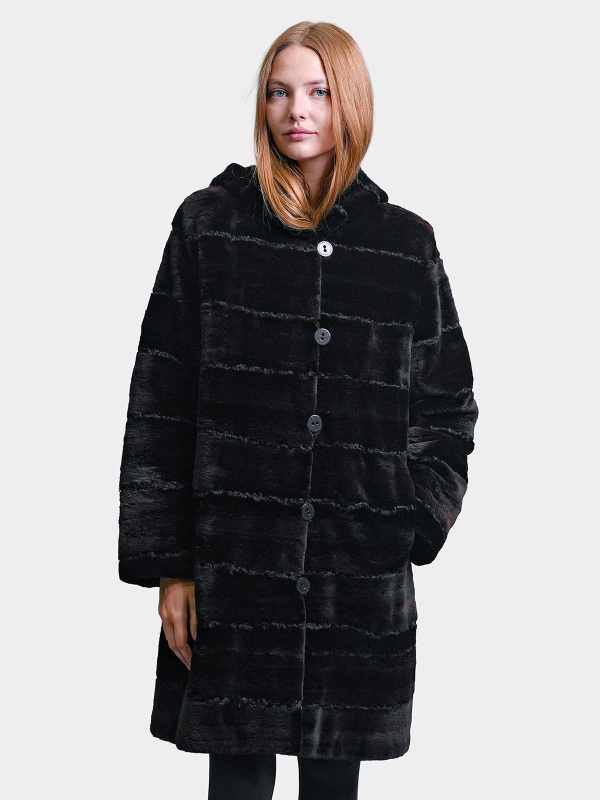 Women's Reversible Black Sheared Mink Parka