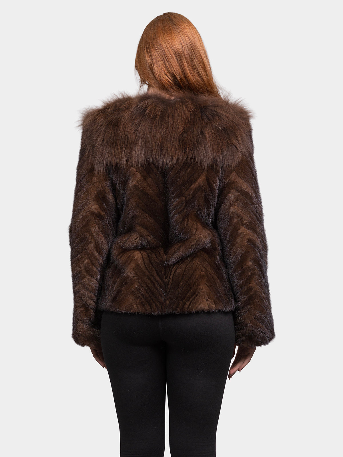 Women's Demi Buff Chevron Mink Jacket