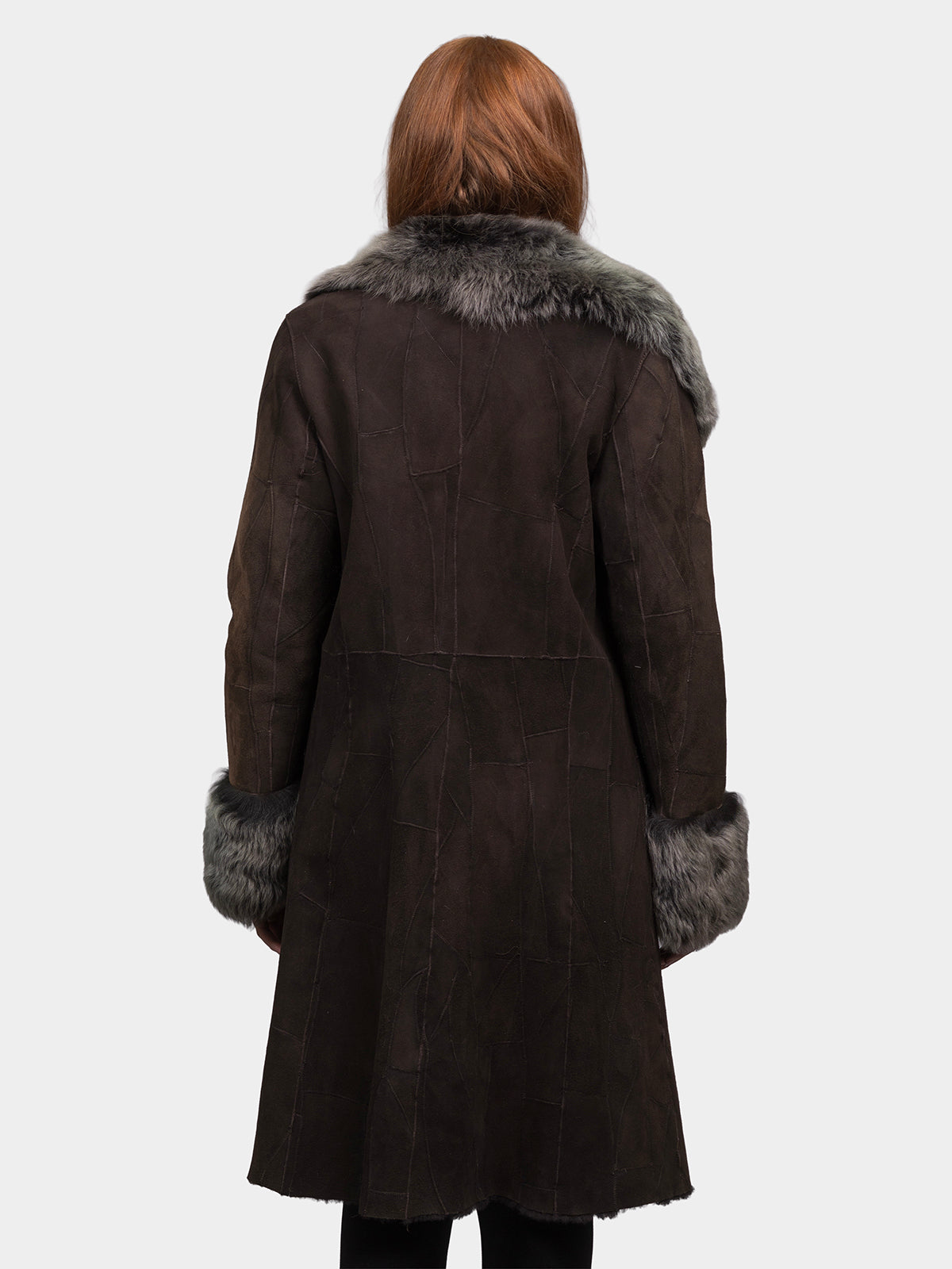 Women's Brown Shearling Patchwork Stroller