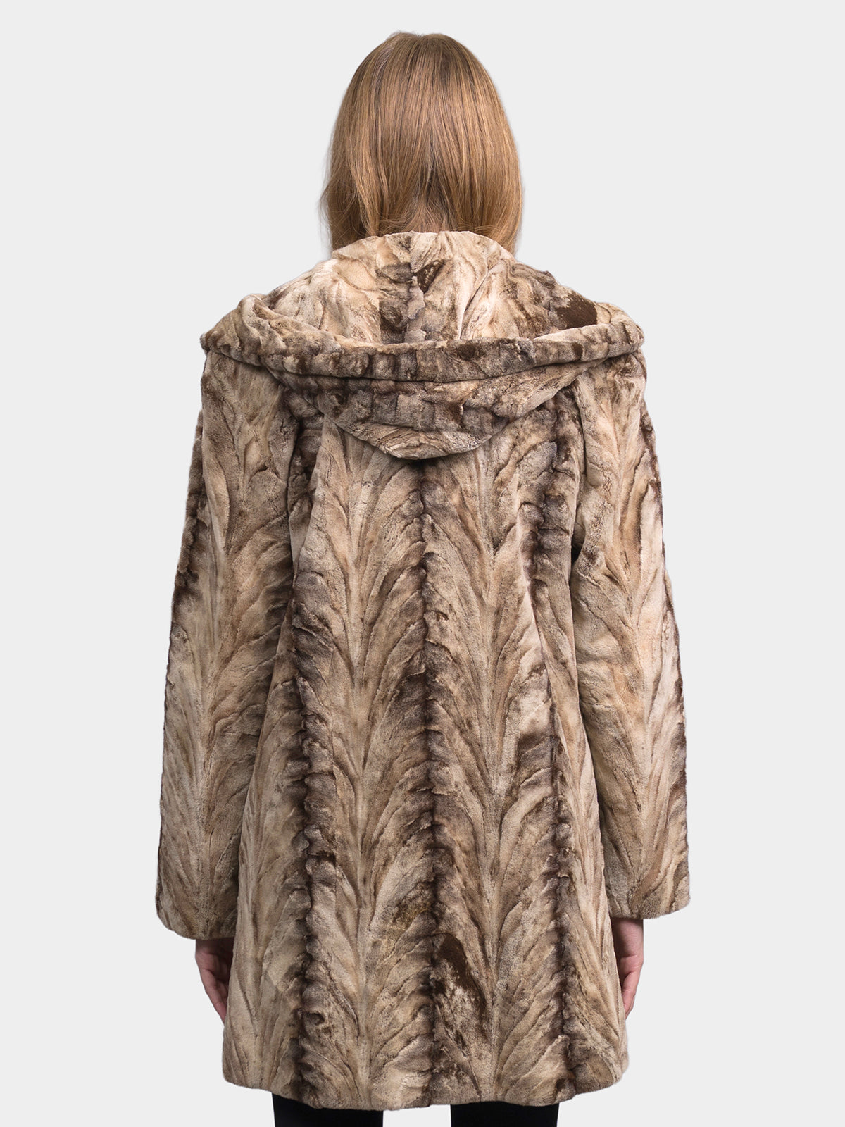 Women's Chocolate Sculptured Sheared Mink Parka