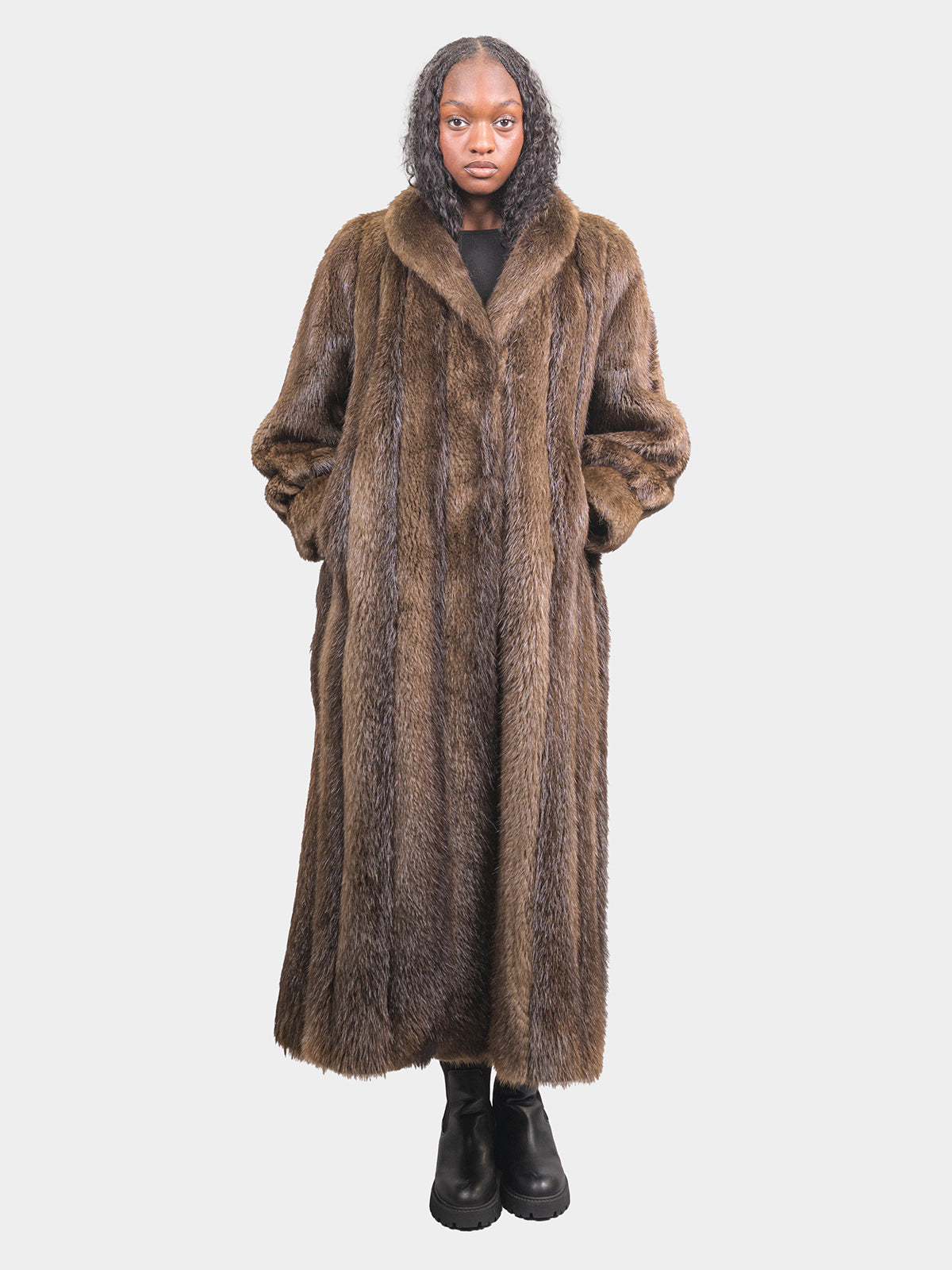 Women's Medium Brown Beaver Coat