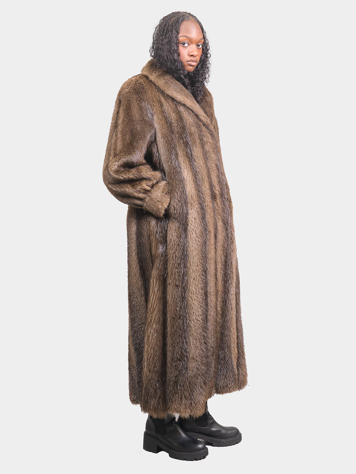 Women's Medium Brown Beaver Coat