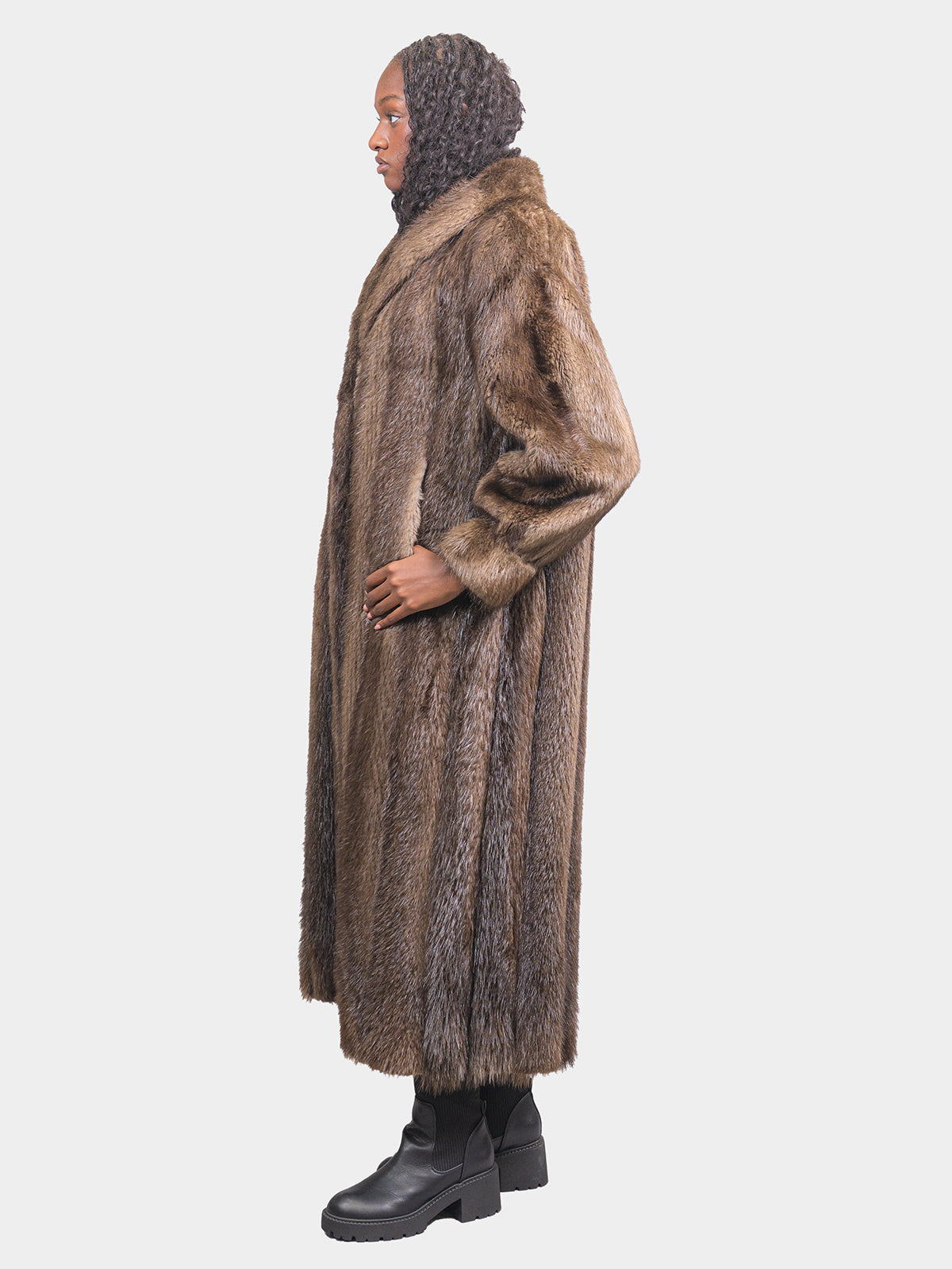 Women's Medium Brown Beaver Coat