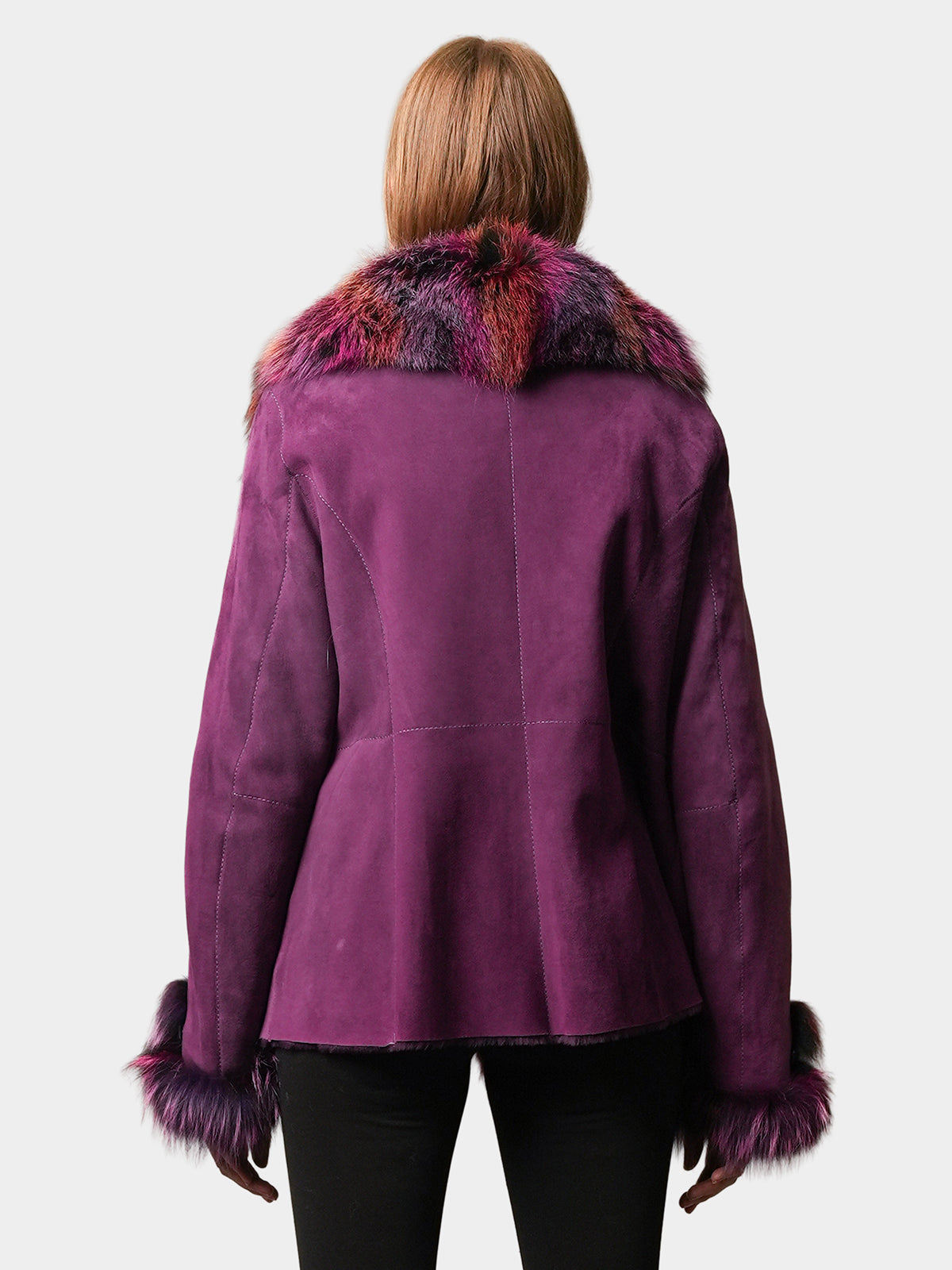 Women's Multi Color Shearling Lamb Jacket