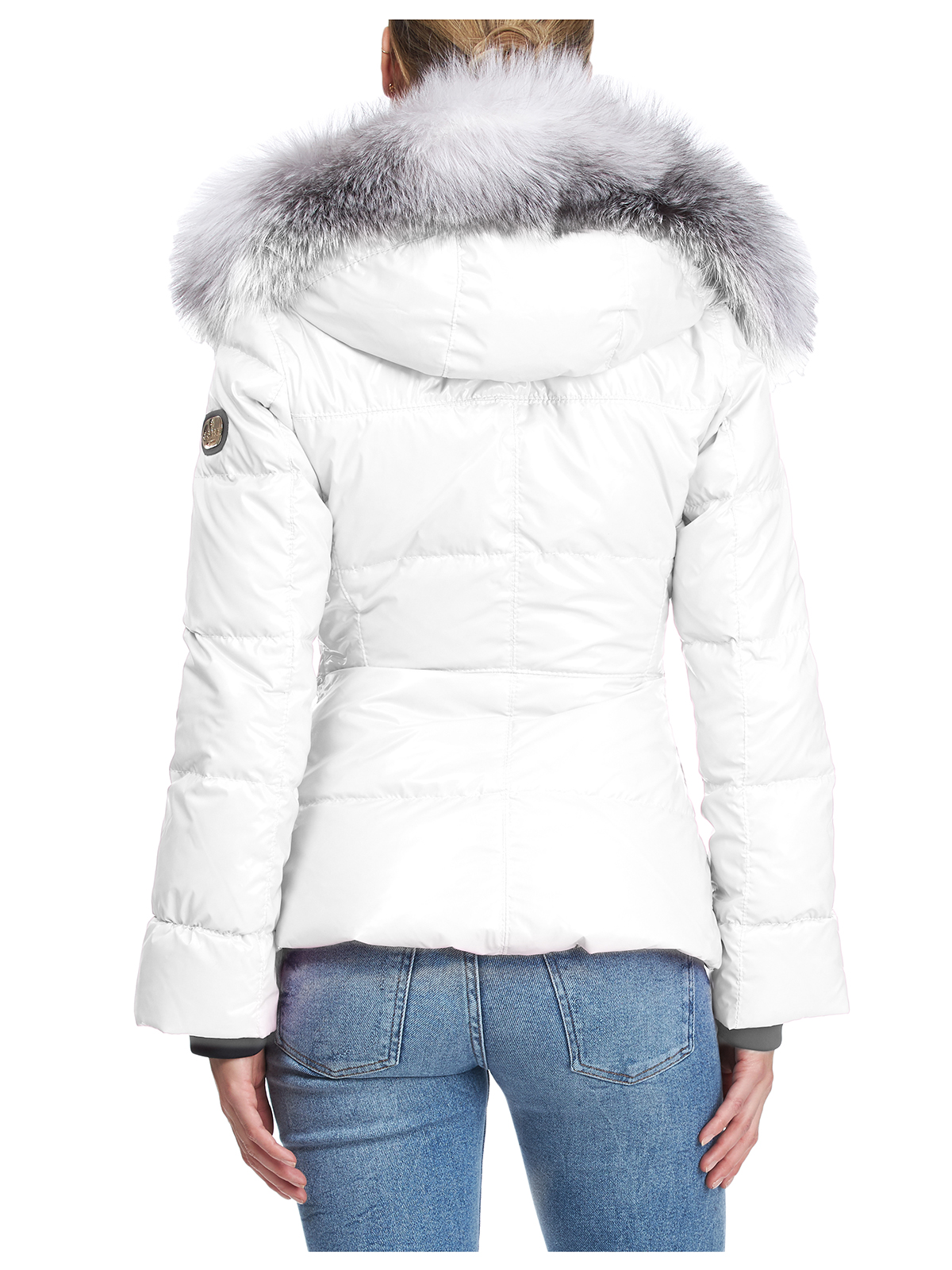 Gorski Woman's White Apres-Ski Shiny Technical Fabric with Detachable ...
