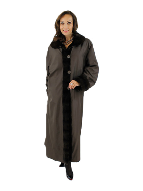 Sheared Mink Fur Coat Reversible - Women's Medium - Brown | Day Furs