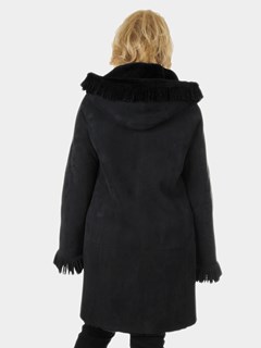 Gorski Woman's Navy Shearling Parka