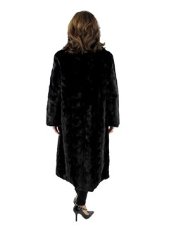 Gorski Woman's Black Mink Section Fur Short Coat