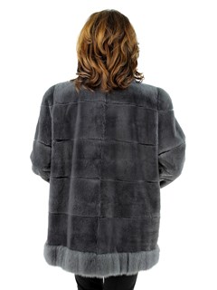 Woman's Grey Sheared Mink Fur Jacket