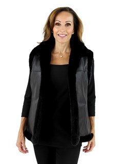 Woman's Black Mink Fur Vest 