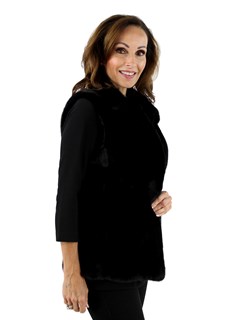 Woman's Black Mink Fur Vest 